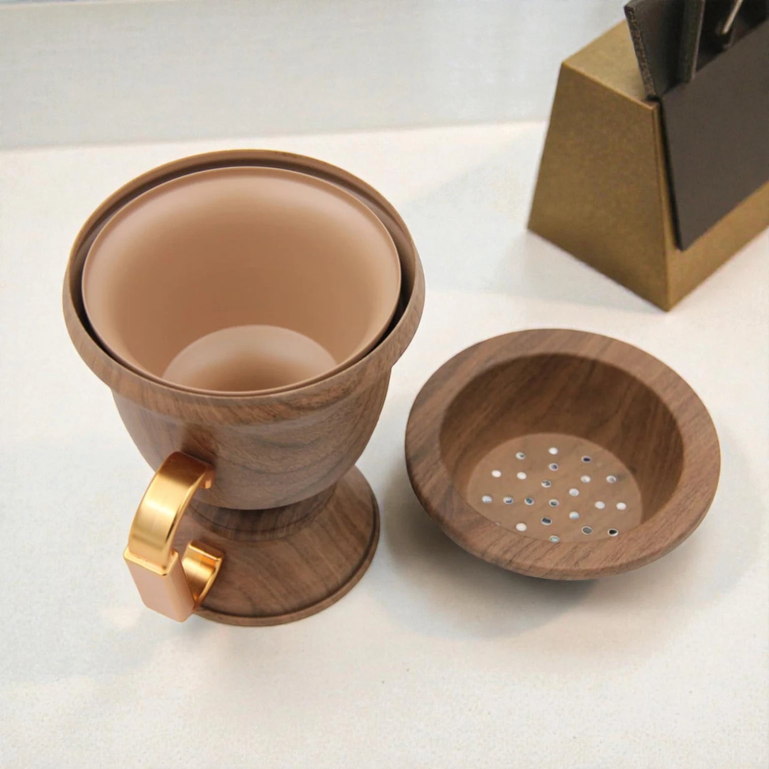 Damoo Luxury Metal Bakhoor Burner with Wooden Body & Removable Tray – Elegant Incense Burner for Oud & Home Fragrance (15H x 18L x 13W CM) - Damoo