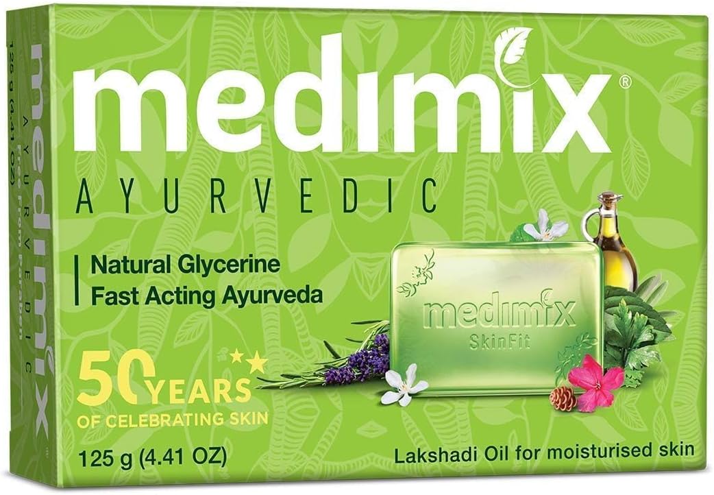 medimix Bathing Bar Soap 5 x 125 g – Natural Glycerine with Lakshadi Oil | Ayurvedic Value Pack