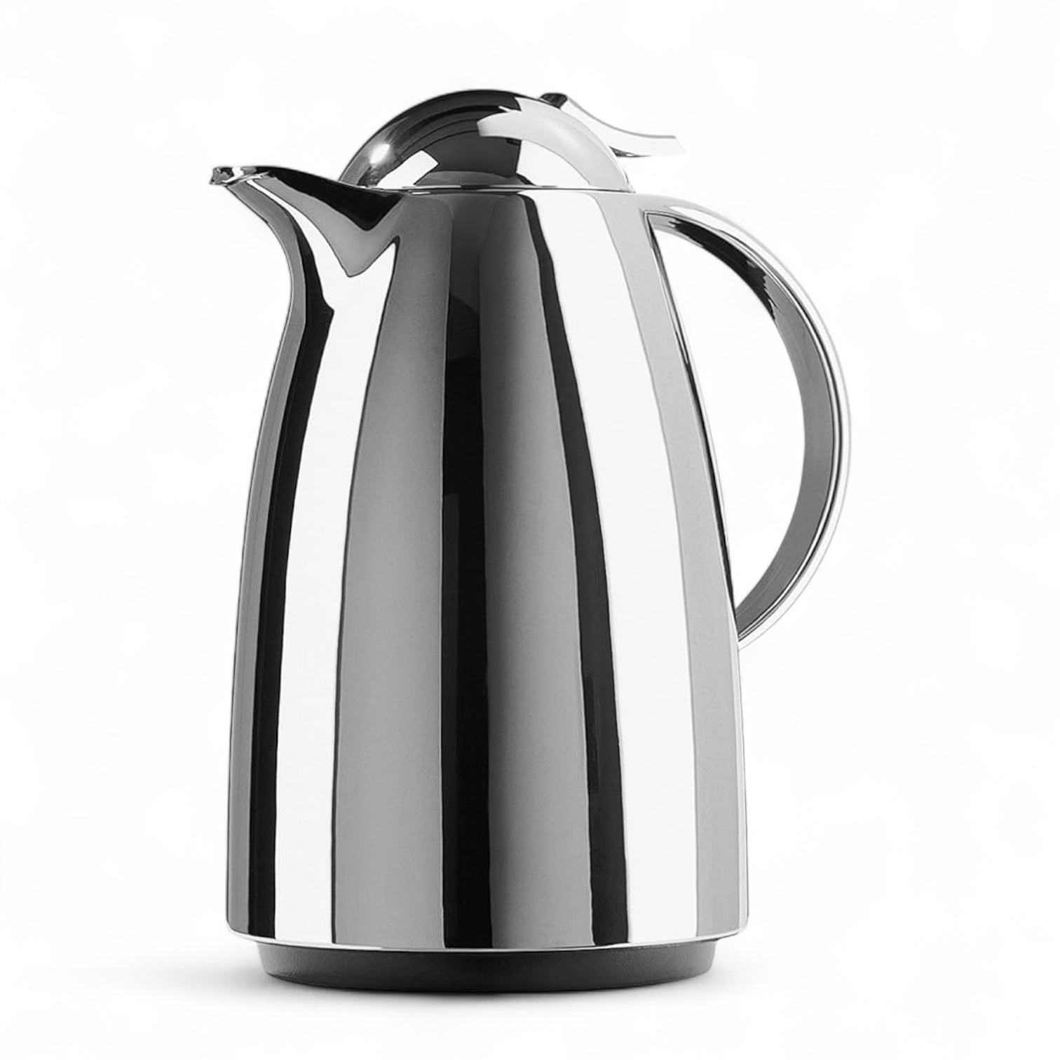 Emsa Cone Thermal Jug Swirl 1.5 L – Metallic Silver | Premium German-Made Vacuum Flask with Glass Liner for Hot & Cold Drinks - Damoo