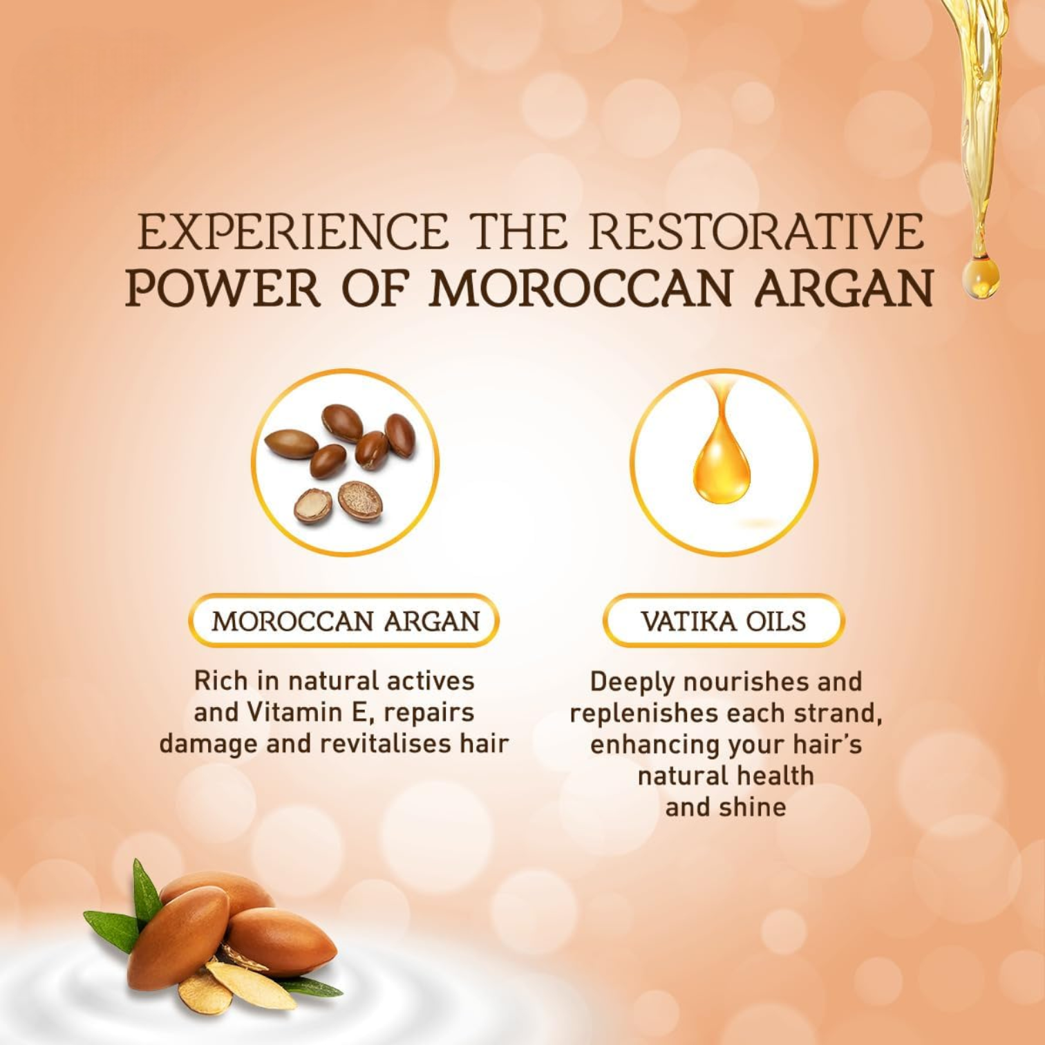 Vatika Naturals Moroccan Argan Anti-Breakage Conditioner – Moisture-Rich Softening & Anti-Frizz Care for Dry, Unmanageable & Long Hair – 400ml - Damoo