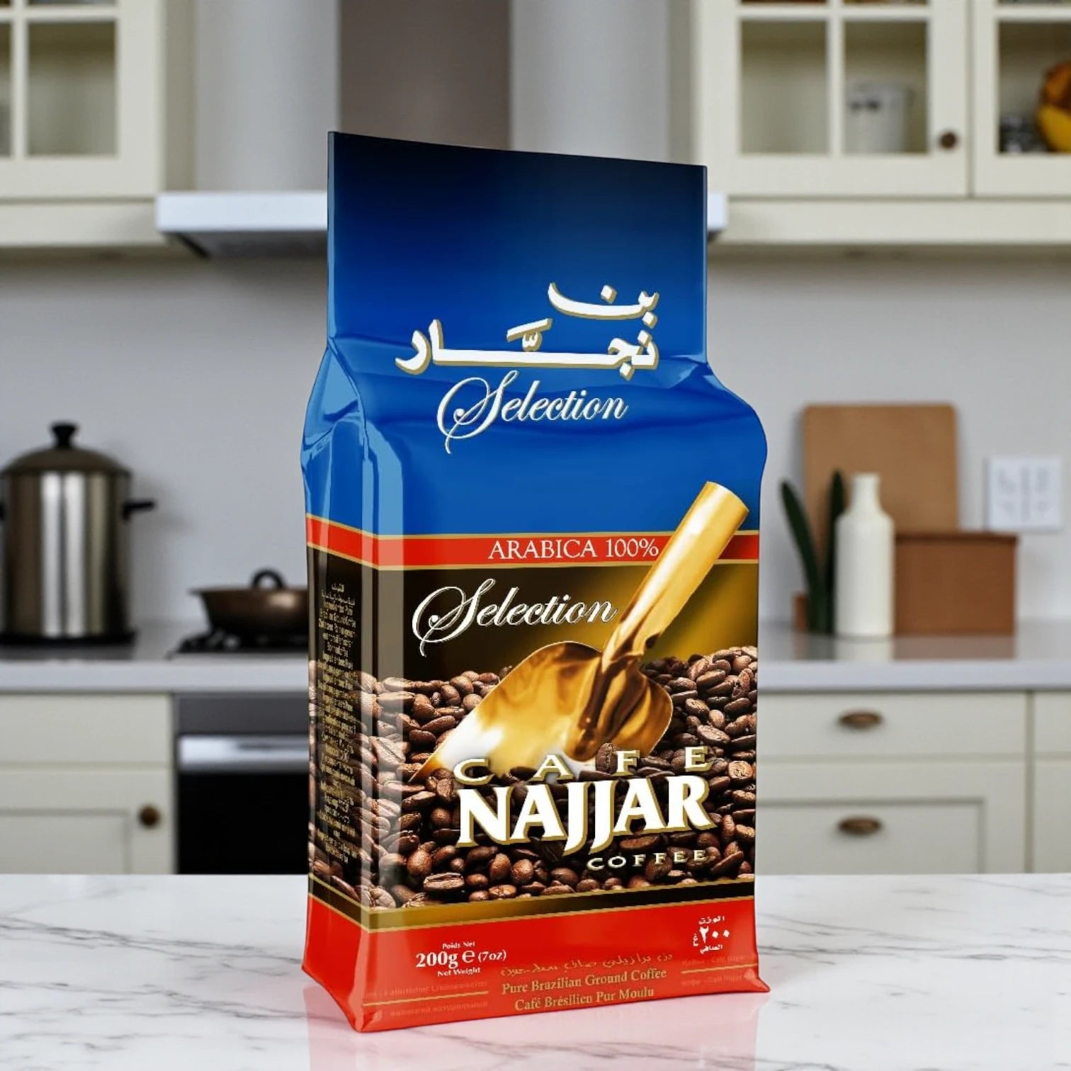 Najjar Selection Turkish Coffee – 100% Arabica Ground Coffee – Dark Roast, 200g – Authentic Plain Lebanese Blend - Damoo