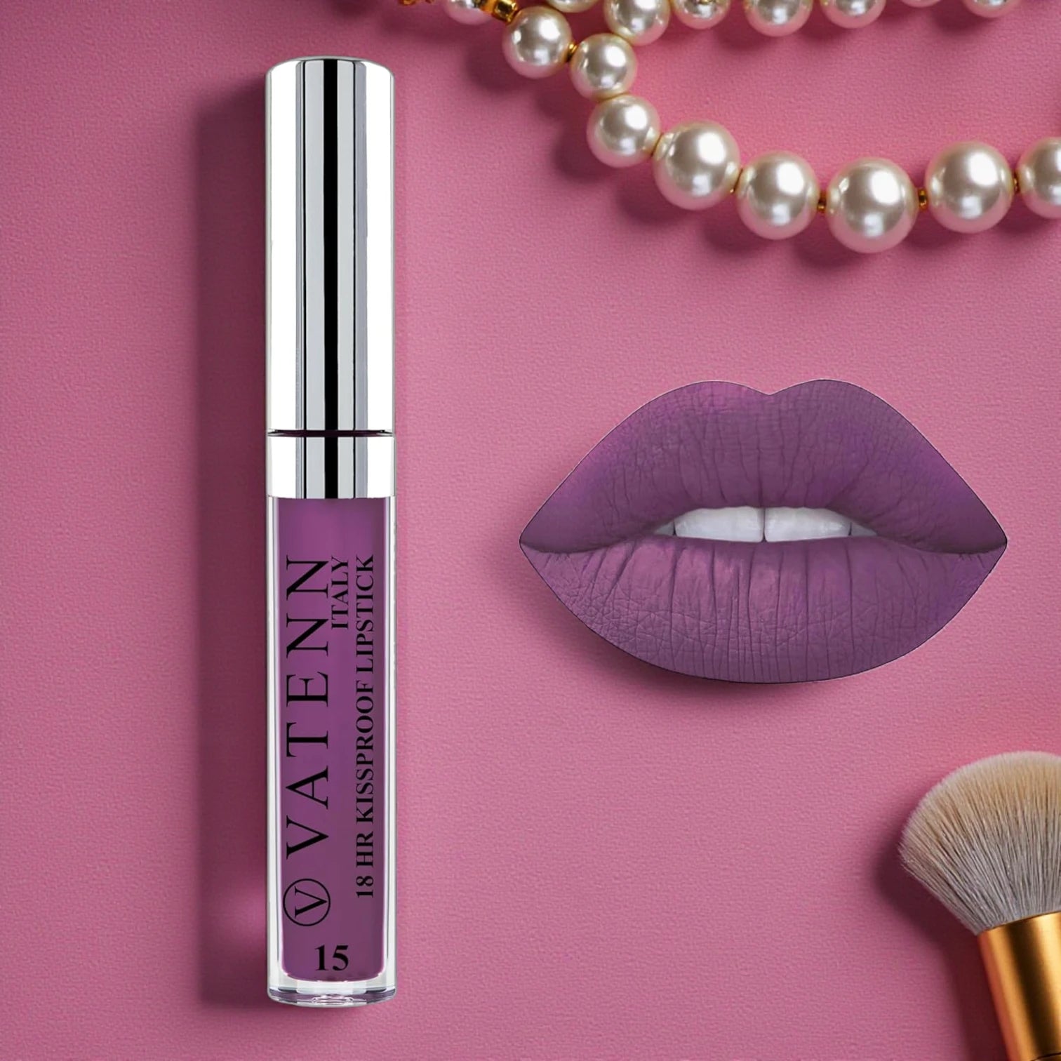 Vatenn Italy 18HR Kissproof Liquid Lipstick – Shade 15 Icon | Long-Lasting, Smudge-Proof & Matte Finish - Damoo