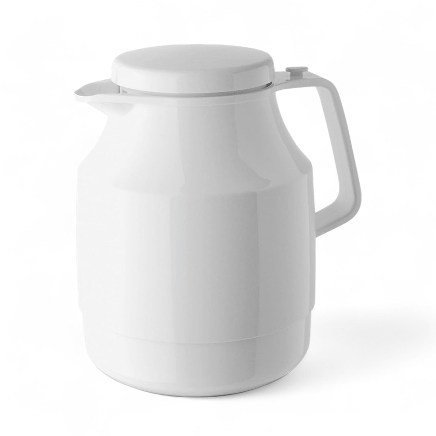 Helios Insulated Vacuum Jug 1.0L – White | Premium Plastic Thermos Flask with Q100 Glass Insert | German-Made Double-Wall Design for Excellent Heat Retention - Damoo