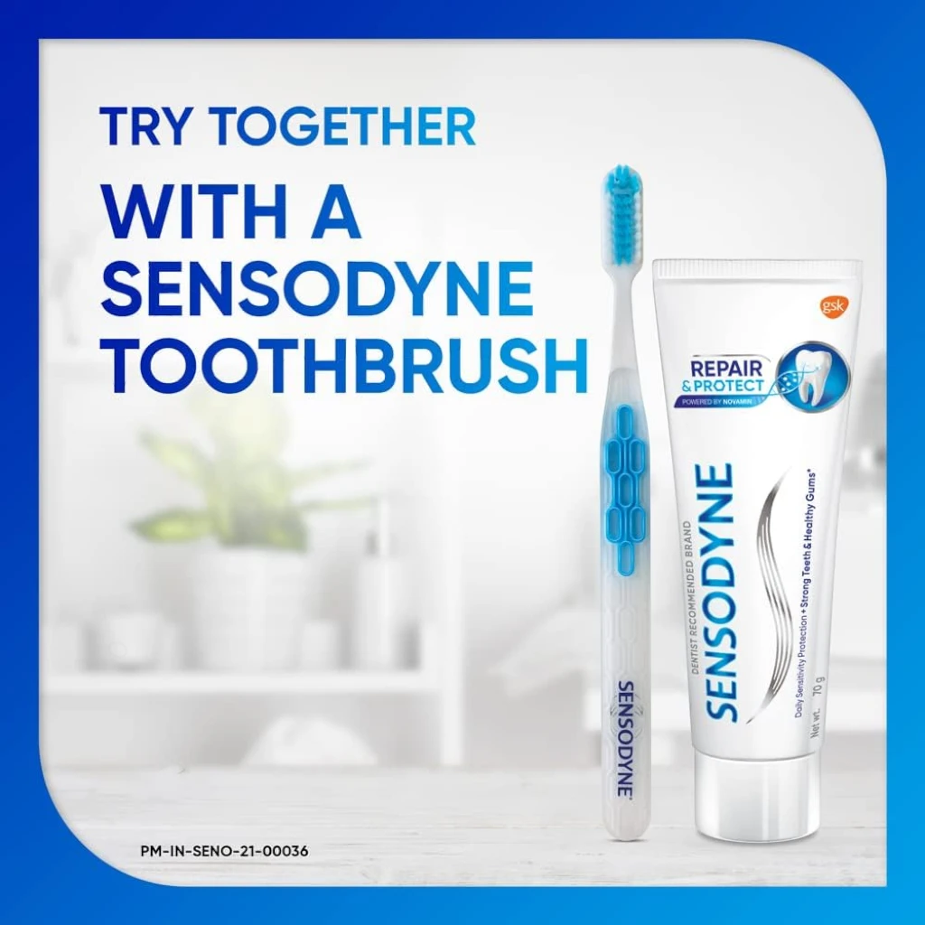 Sensodyne 2 Pcs Pack Advanced Repair & Protect Extra Fresh Toothpaste - 75 ML | Clinically Proven Sensitivity Relief with Stannous Fluoride | Repairs Sensitive Teeth, Strengthens Enamel, Freshens Breath - Damoo