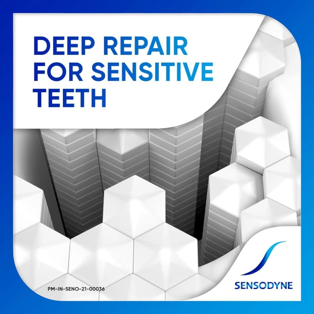 Sensodyne 2 Pcs Pack Advanced Repair & Protect Extra Fresh Toothpaste - 75 ML | Clinically Proven Sensitivity Relief with Stannous Fluoride | Repairs Sensitive Teeth, Strengthens Enamel, Freshens Breath - Damoo