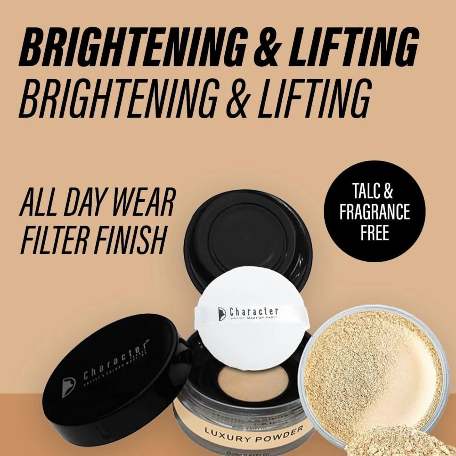 Character Luxury Powder Loose Face Powder – LP005 White | Translucent Finish, Shine Control, Long-Lasting Makeup Setting Powder - Damoo