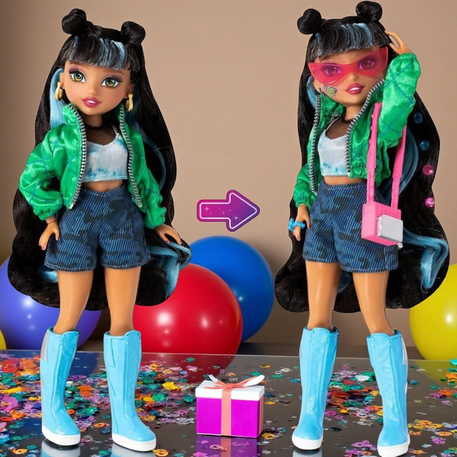 Far Out Toys GLO-UP Girls Season 2 Alex Doll | Pajamas to Runway Makeover Fashion Doll with Accessories, Makeup & Surprises | Self-Care & Transformation Playset - Damoo