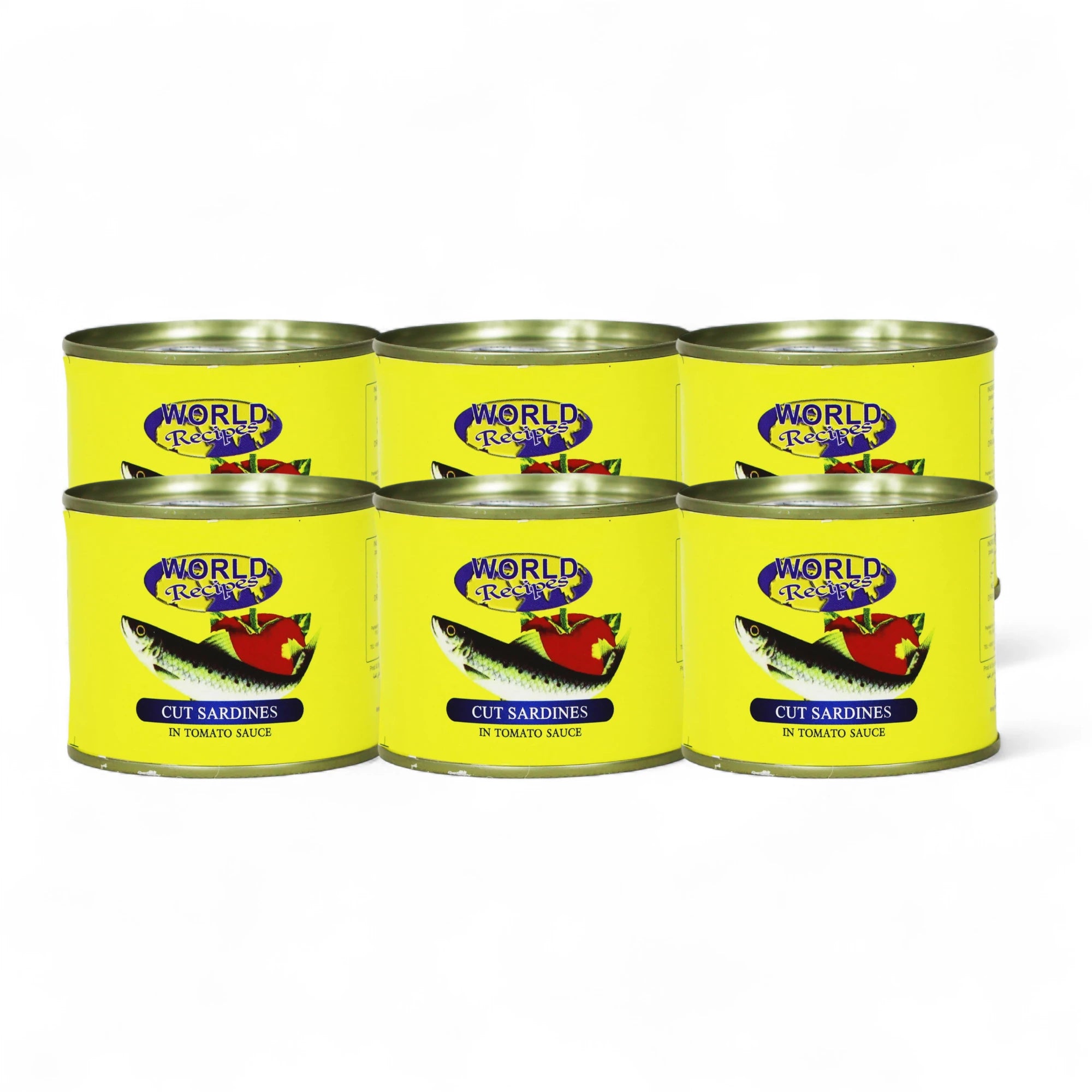World Recipes Fresh Cut Sardines in Tangy Tomato Sauce, High Protein Omega-3 Ready-to-Eat Seafood, Sustainably Sourced for Healthy Meals, Travel & Quick Snacks β 180g x 6 Tins - Damoo