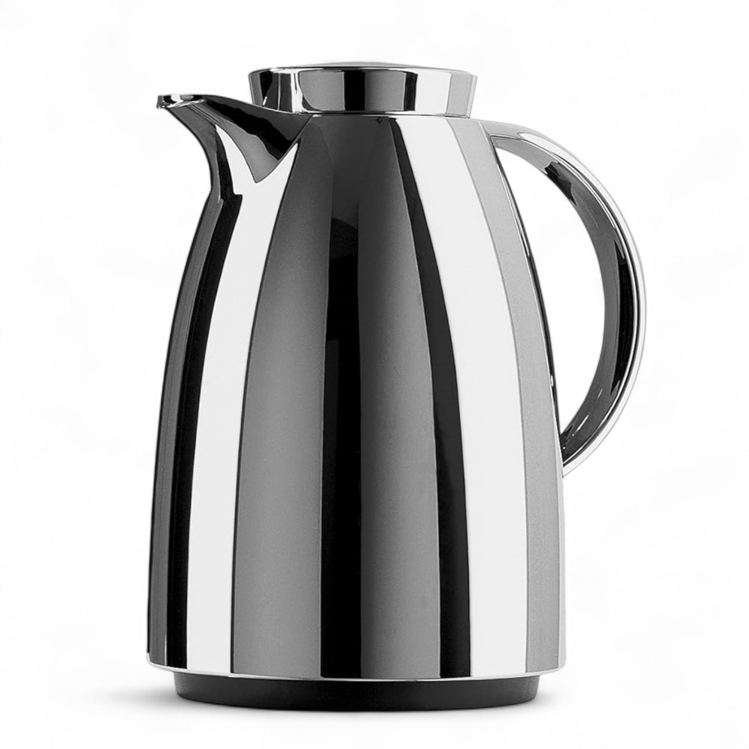 Emsa Cone Thermal Jug Swirl 1.5 L – Metallic Silver | Premium German-Made Vacuum Flask with Glass Liner for Hot & Cold Drinks - Damoo