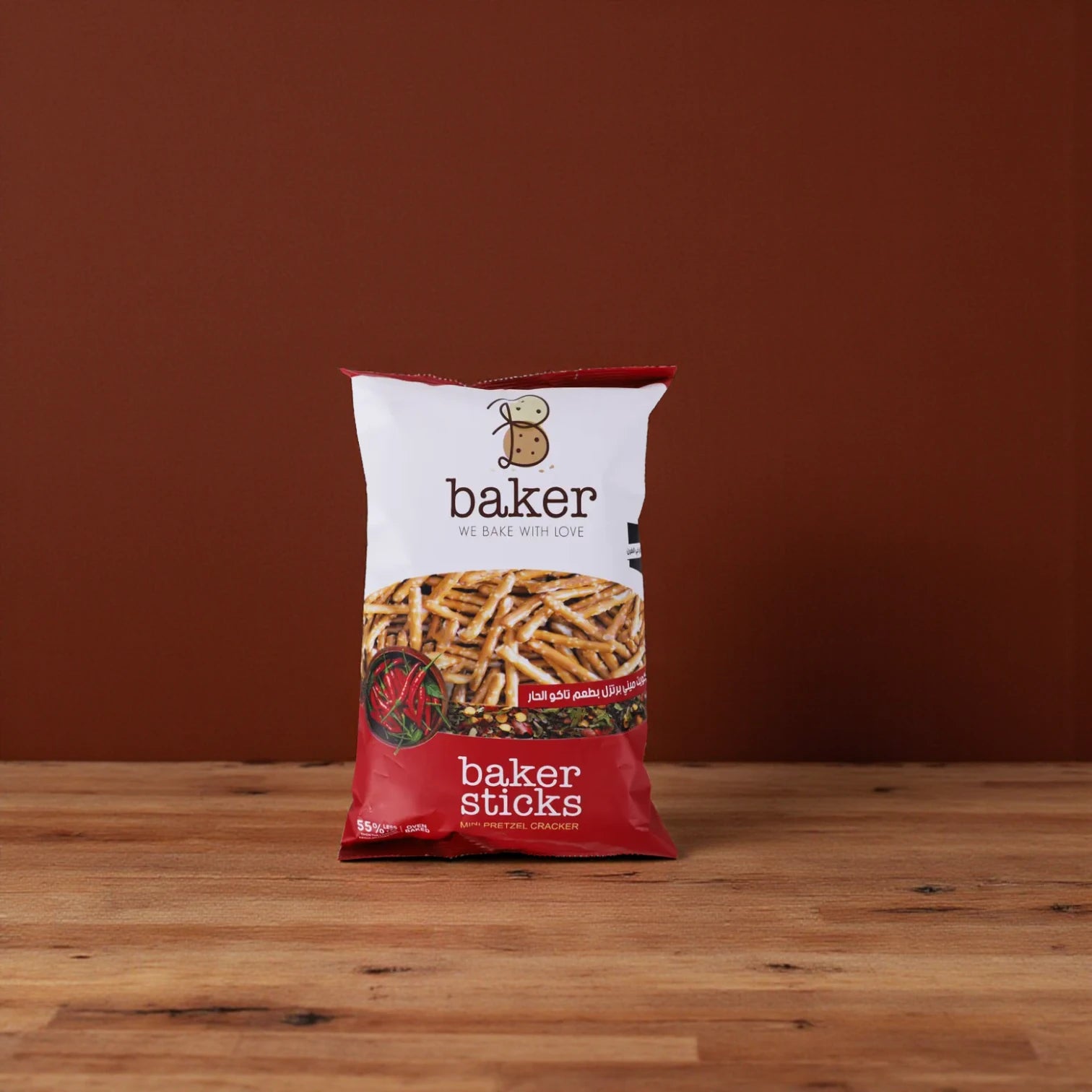 Baker Mini Pretzel with Taco Seasoning – 250g | Crispy Baked Snack with Chili & Lemon Flavor – Perfect for Movie Nights & Parties - Damoo