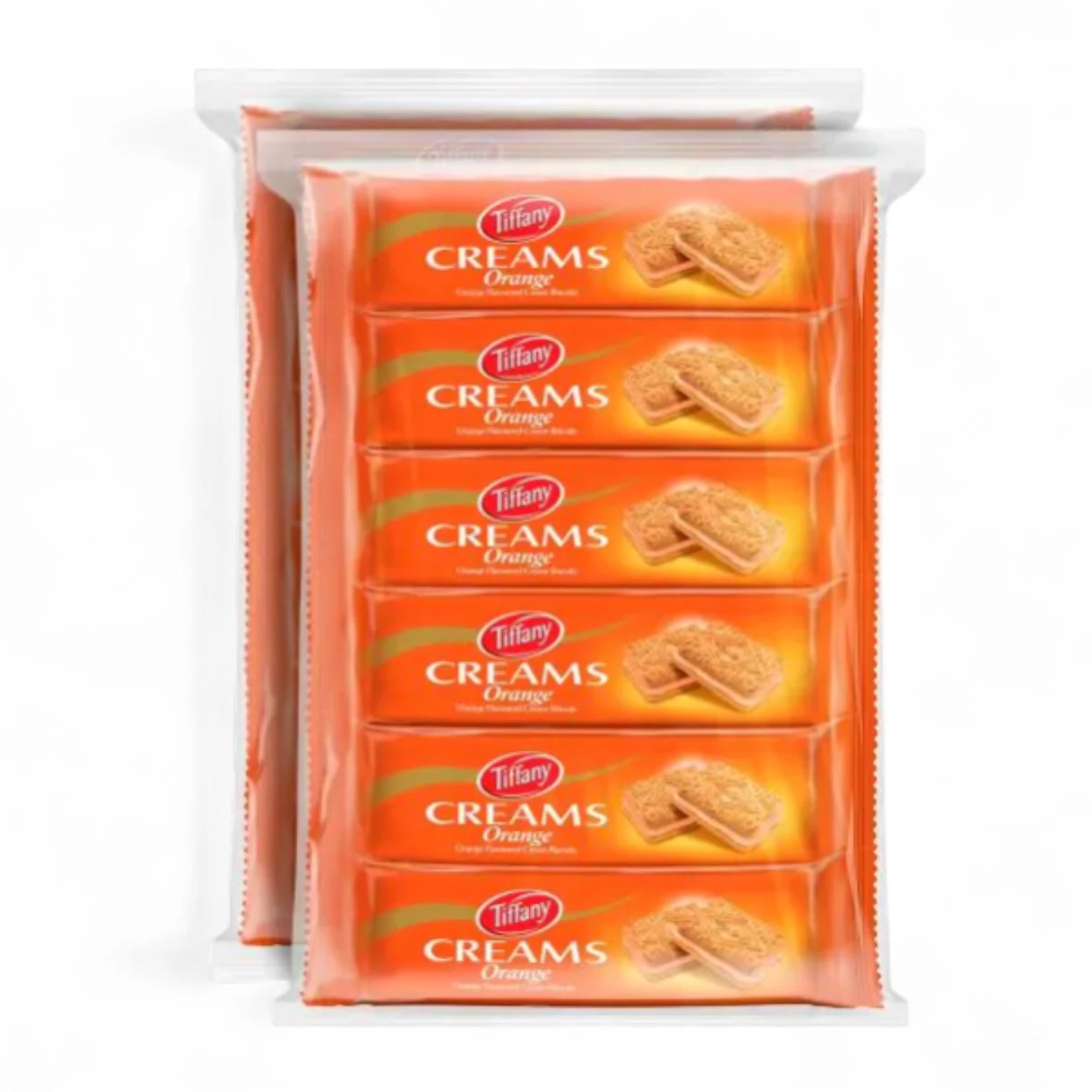 Tiffany Creams Orange Flavored Sandwich Biscuits – 12 Packs (80g Each) – Delicious Cream-Filled Crunchy Cookies – Family Pack – 960g Total - Damoo