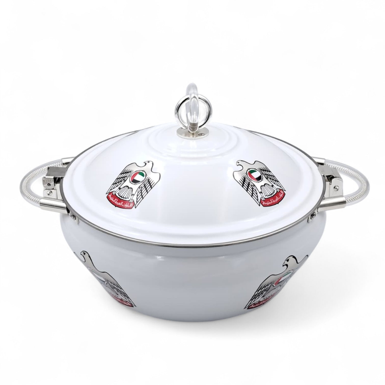 Ansa UAE National Emblem Hotpot 6 Liter – Premium Stainless Steel Double-Wall Insulated Casserole with Locking Lid & Handles – Elegant Food Warmer for Home & Events - Damoo