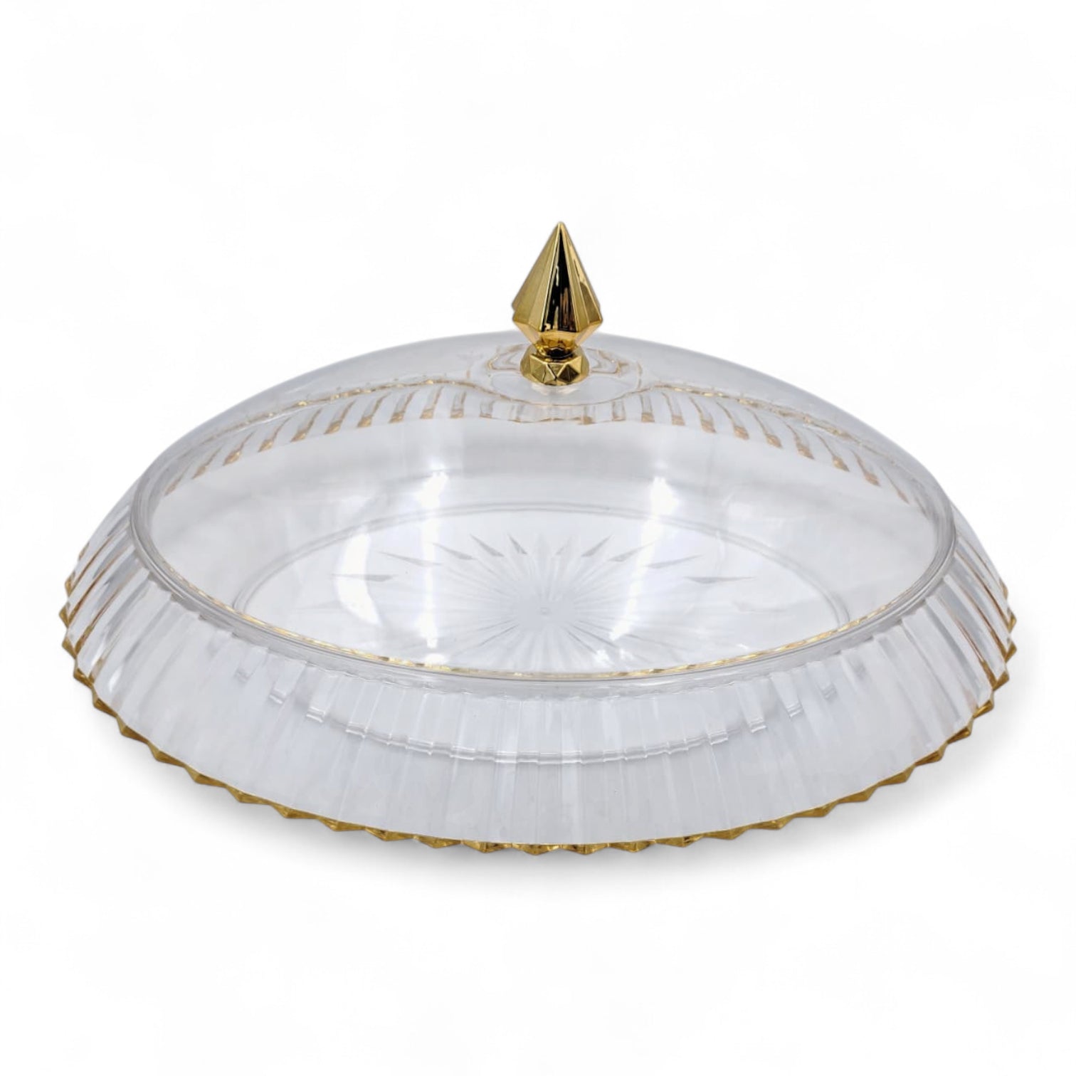 طبق تقديم أكريليك أنيق من "الفرسان" بغطاء - صينية مستطيلة بنقشات ٤٥ × ٣٥ سم | أدوات مائدة مقاومة للكسر وآمنة للطعام لتقديم أنيق