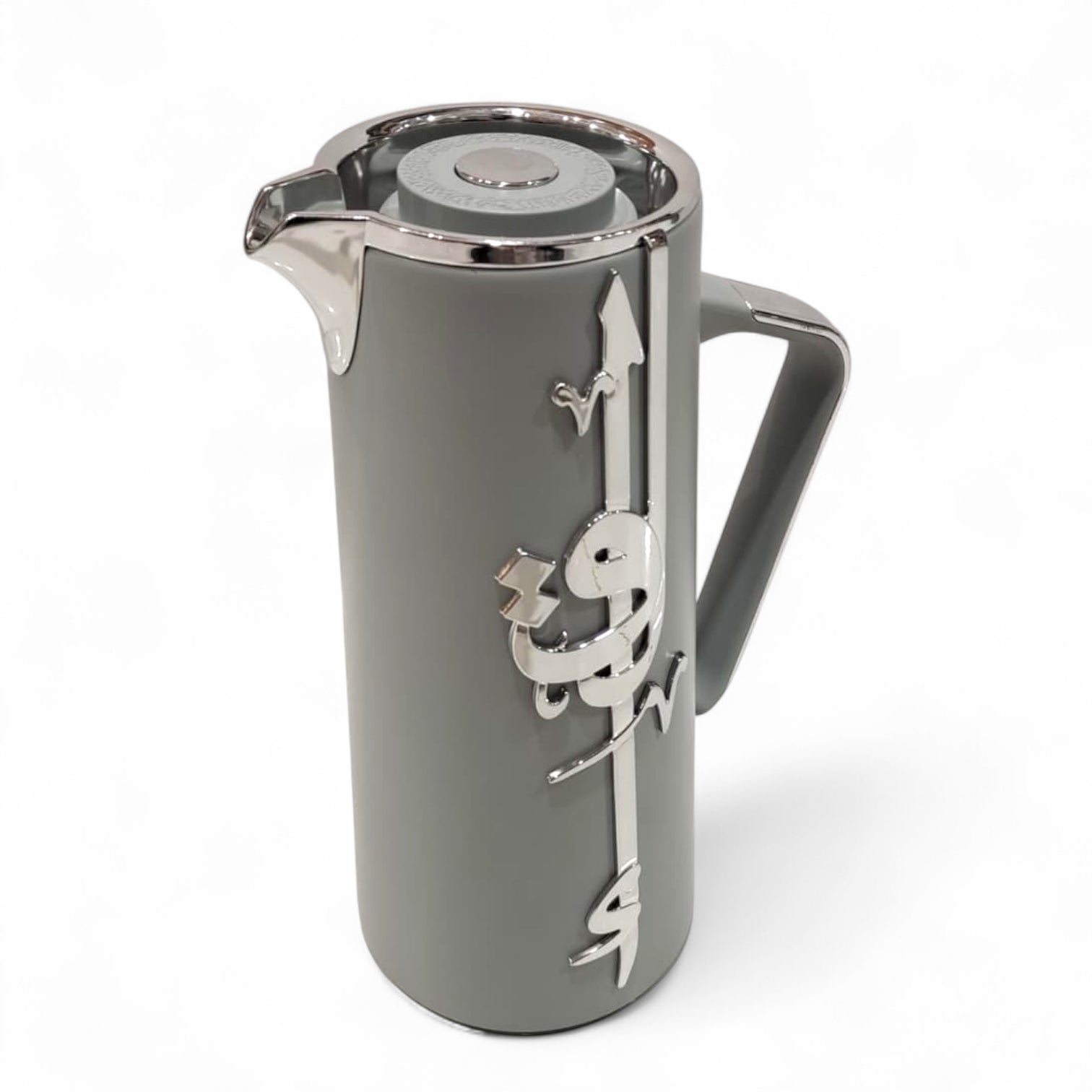 Otantik Home Arabic Calligraphy Thermos – Luxury Insulated Vacuum Jug for Arabic Coffee & Tea – Elegant 1L Flask with Metallic Handle - Damoo
