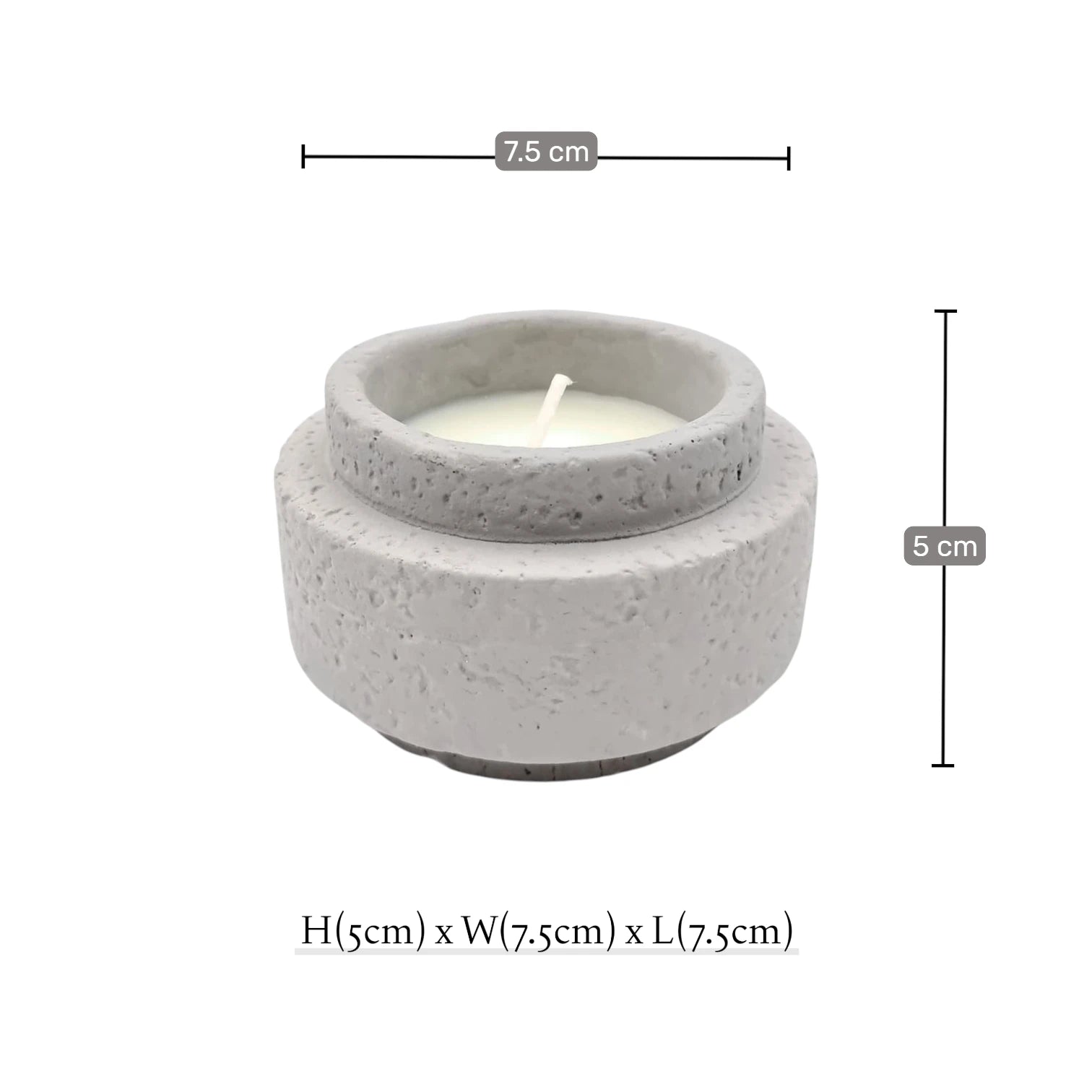 Luxury Scented Candle in Textured Stone-Style Ceramic Jar, Hand Poured Long Lasting Aromatherapy Candle for Home Décor & Relaxation (5H x 7.5L x 7.5W CM) - Damoo