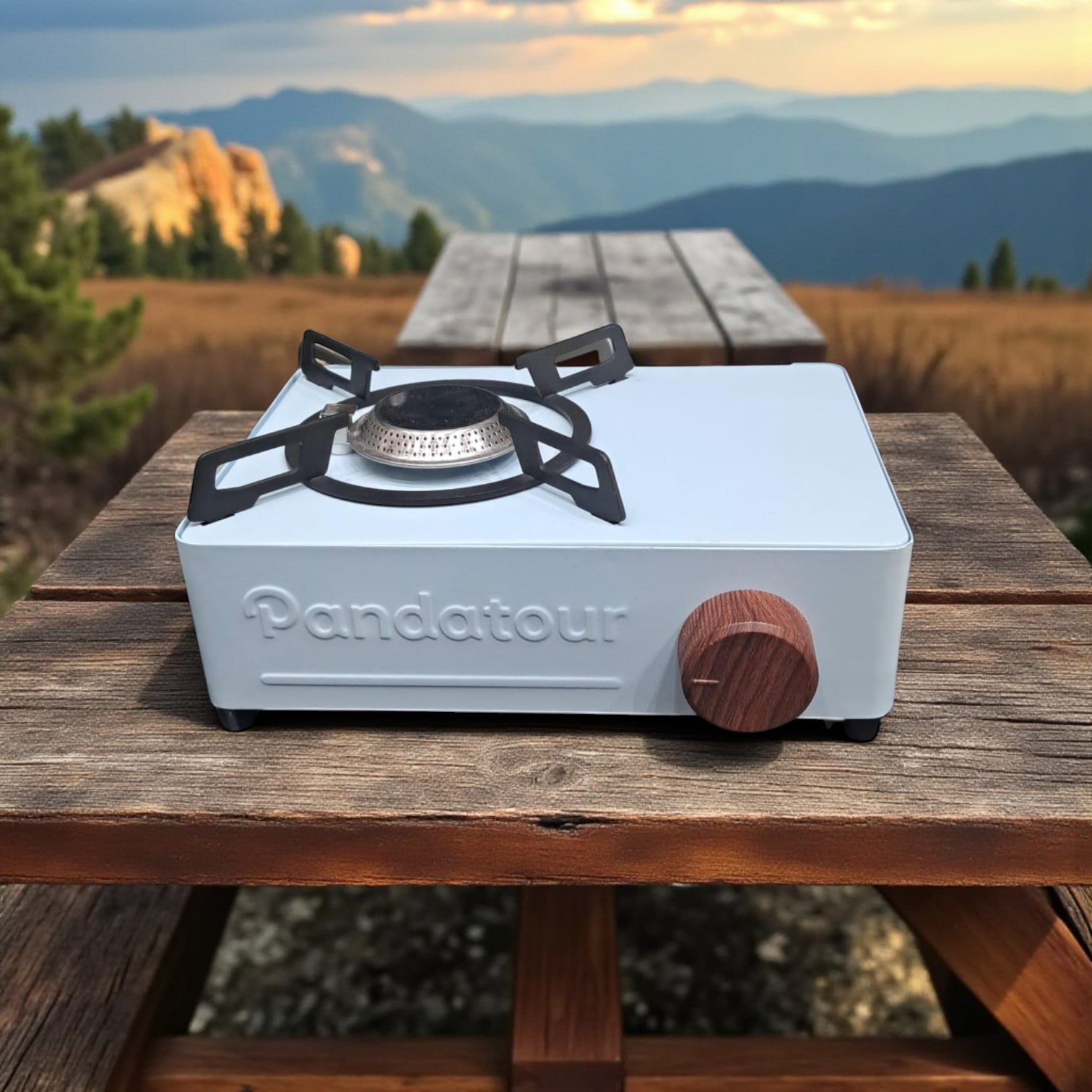 Pandatour OTGS-600 Portable Gas Stove – 2.0KW Single Burner Butane Camping Stove for Outdoor Cooking, Travel & Emergency Use – Blue