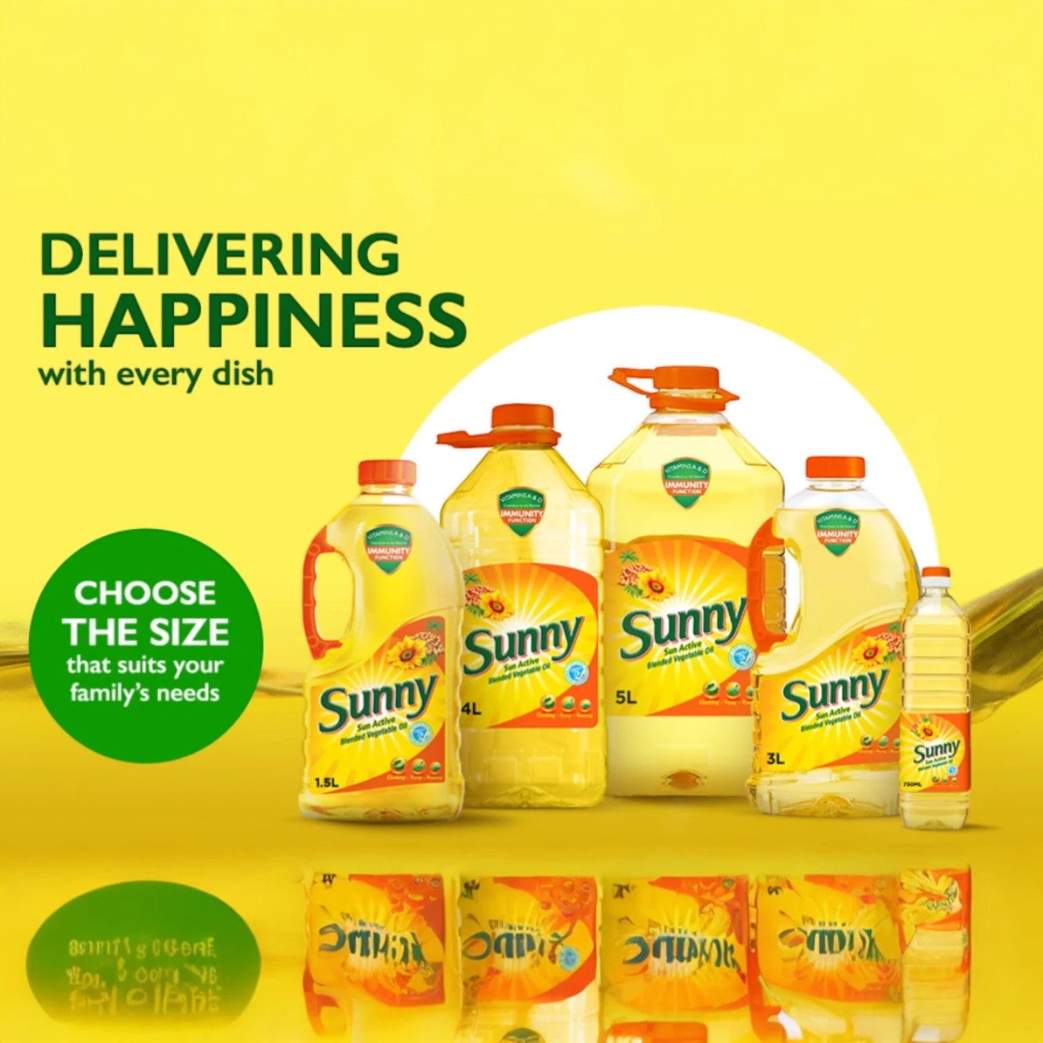 Sunny Everyday Cooking Oil 4L – Blended Vegetable Oil with Palm Olein, Soybean & Sunflower Oil – Rich in Omega 3 & Vitamins A, D3 & E - Damoo
