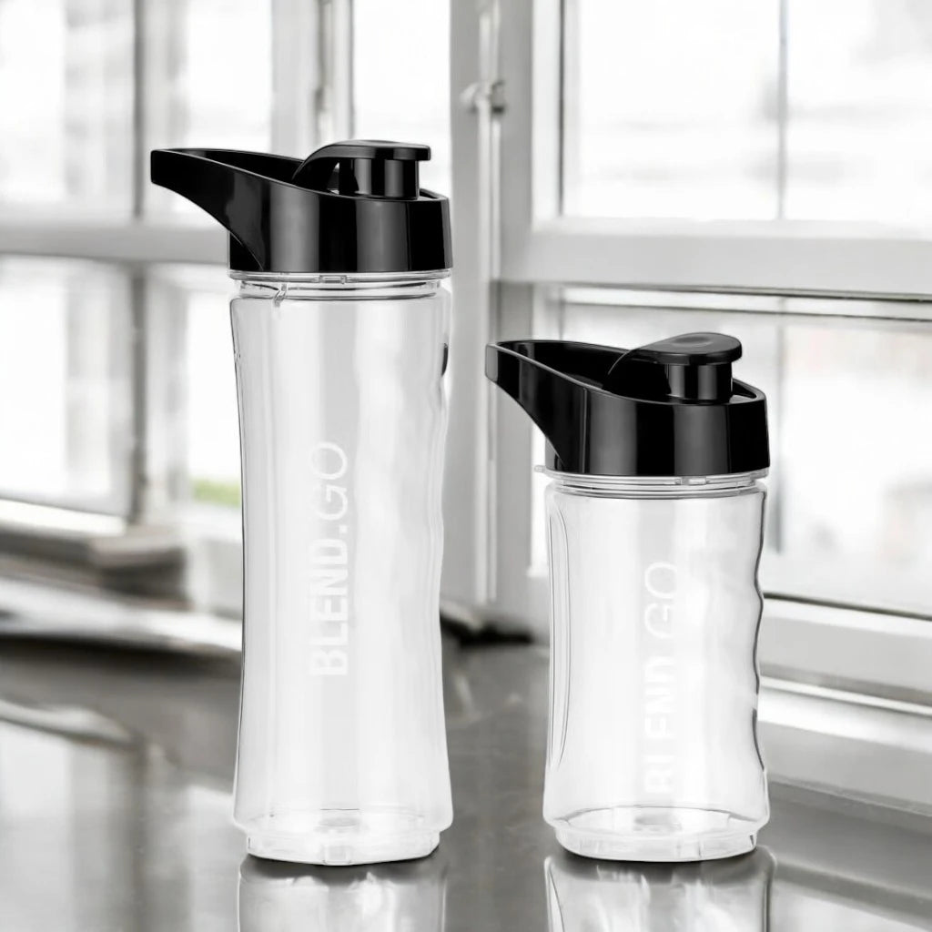 Geepas Personal Blender – 500W Portable Smoothie & Milkshake Maker with Stainless Steel Blades, 570ml & 400ml BPA-Free Tritan Bottles, Safety Lock, One-Touch Operation, Multi-Safe Protection, ABS Housing – GSB44075N – Black - Damoo