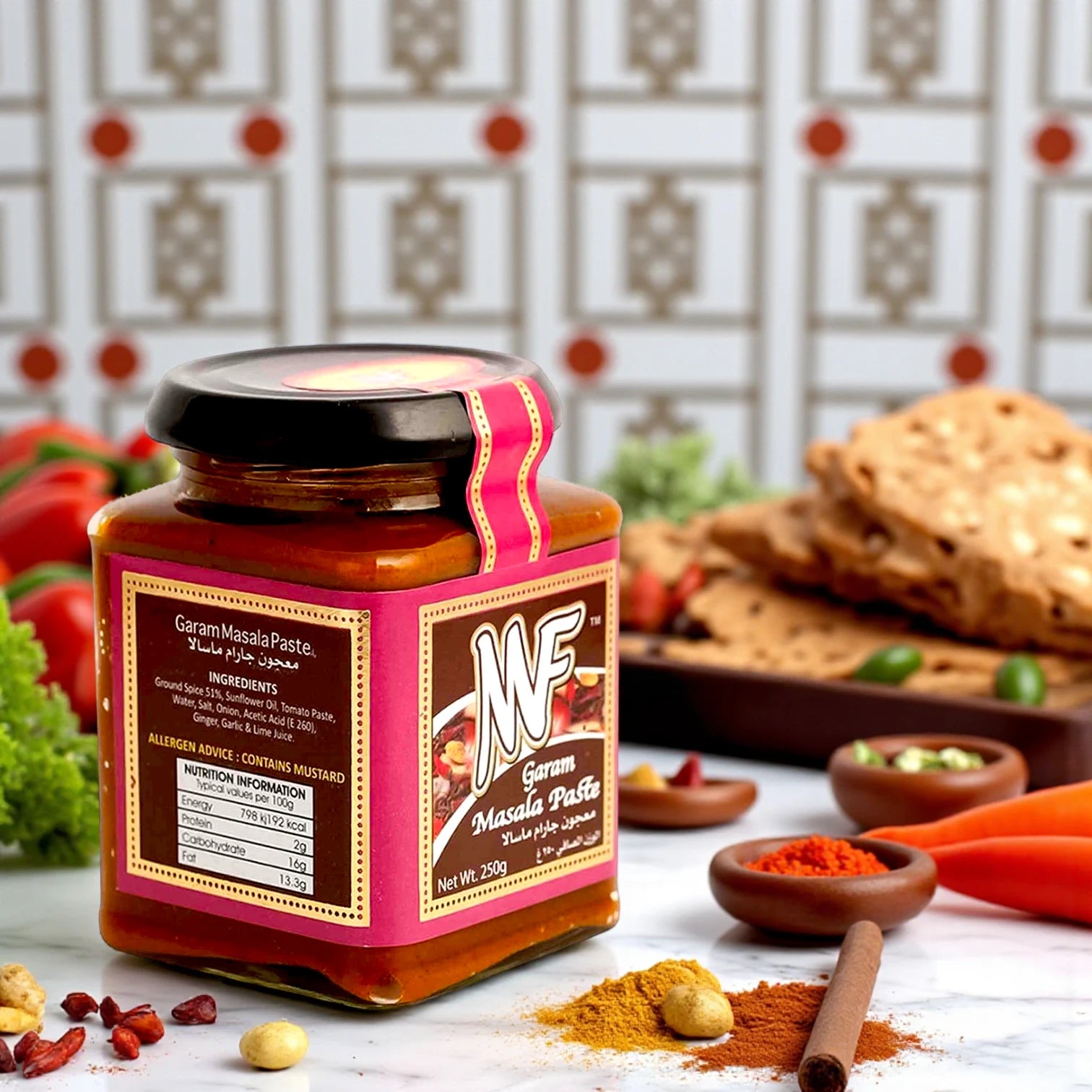 MF Garam Masala Paste β 250g | Traditional Indian Spice Blend for Rich, Aromatic Cooking | Halal, Vegetarian, No Preservatives - Damoo