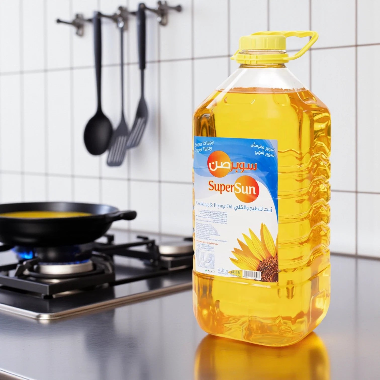 Supersun Blended Cooking & Frying Oil – 4 Liter | Vitamin-Rich, Cholesterol-Free, Heart-Healthy Oil for All Cooking Needs - Damoo