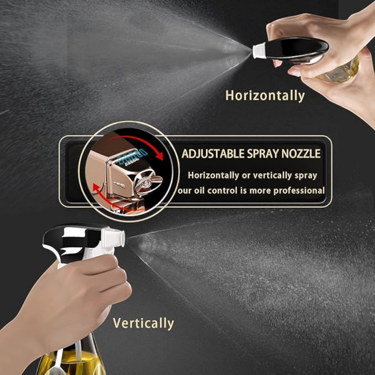 Multi-Purpose Oil Sprayer Bottle for Cooking, Air Fryer & BBQ with Adjustable Spray Nozzle, Trigger Pump & Leak-Resistant Design (21H x 10.5L × 6.5W CM) - Damoo