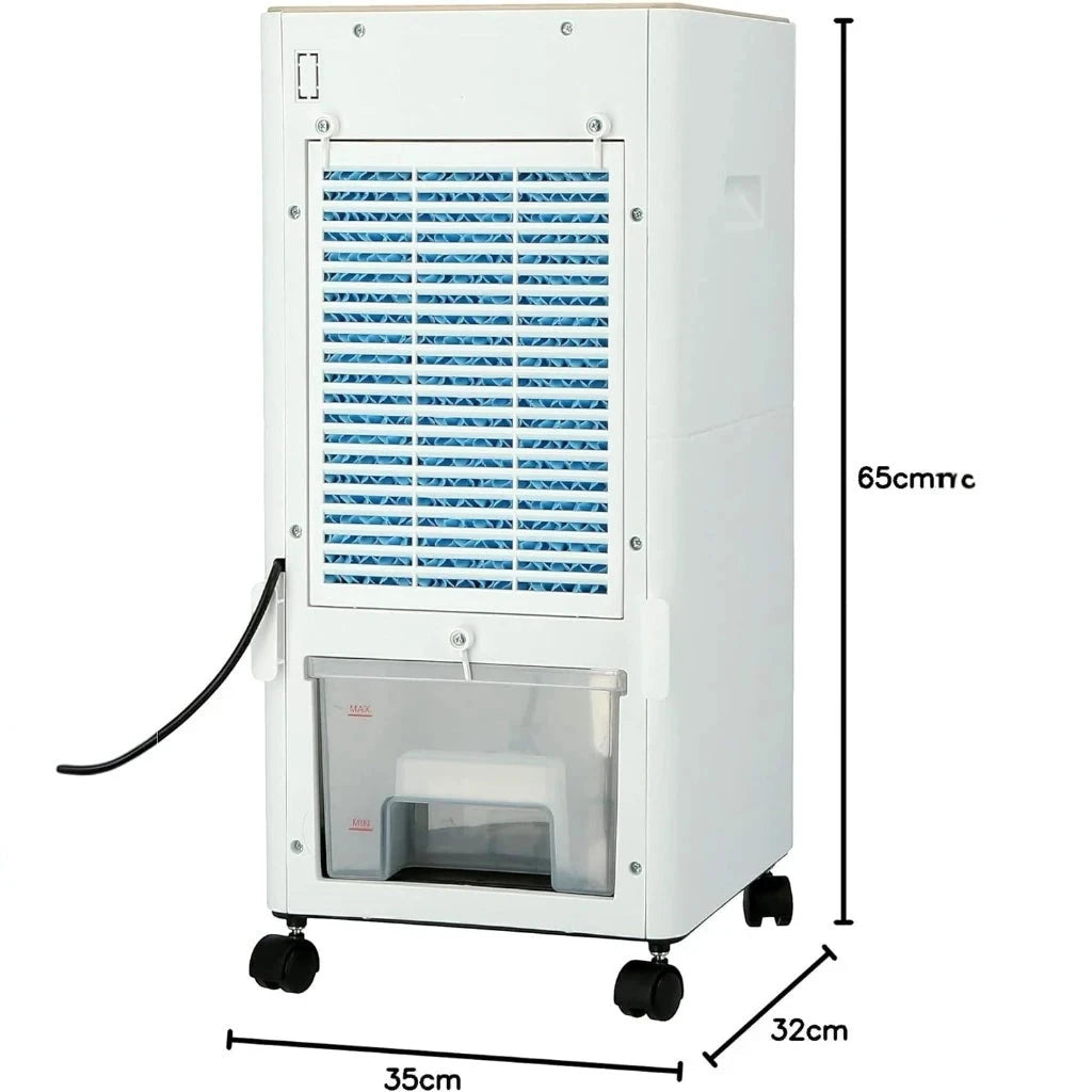 Olsenmark 3-in-1 Portable Air Cooler – Air Purifier, Humidifier & Cooling Fan | 6L Water Tank, Ice Packs, Adjustable Speed, Quiet Operation, Heater Function, 65W - OMAC1783 – White - Damoo
