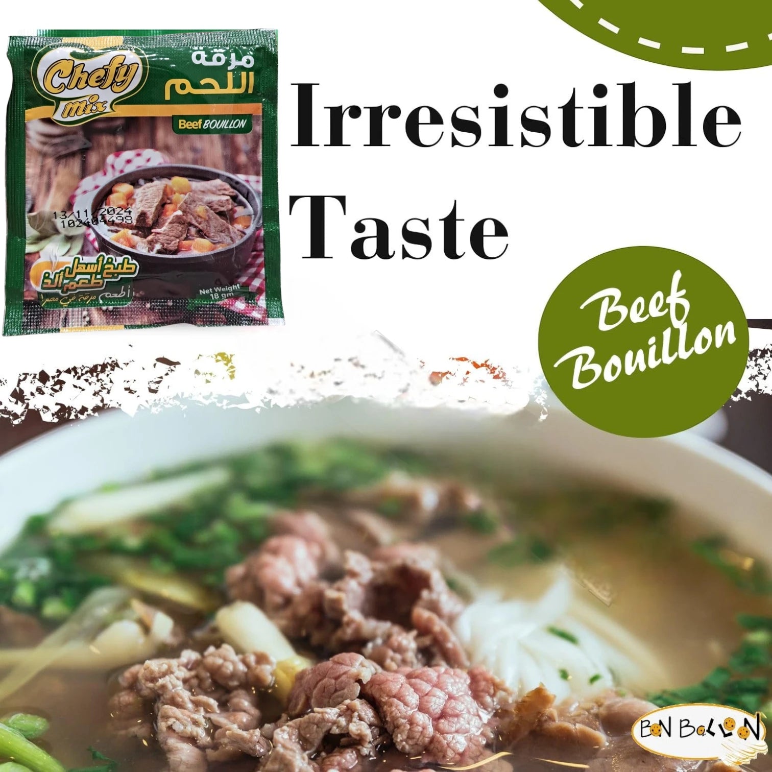 Chefy Mix Beef Bouillon 18g β Granulated Beef Stock Seasoning with Natural Flavors | Ideal for Soups, Stews & Meat Dishes - Damoo