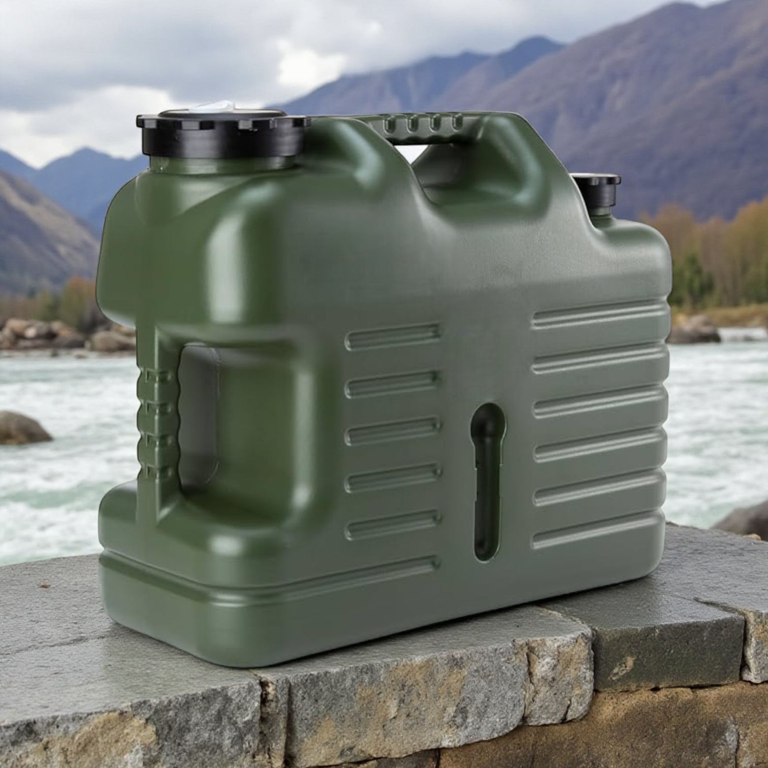 Camping Water Storage Container with Tap – Amy Green Portable Water Dispenser Can for Outdoor, Hiking & Travel - Damoo