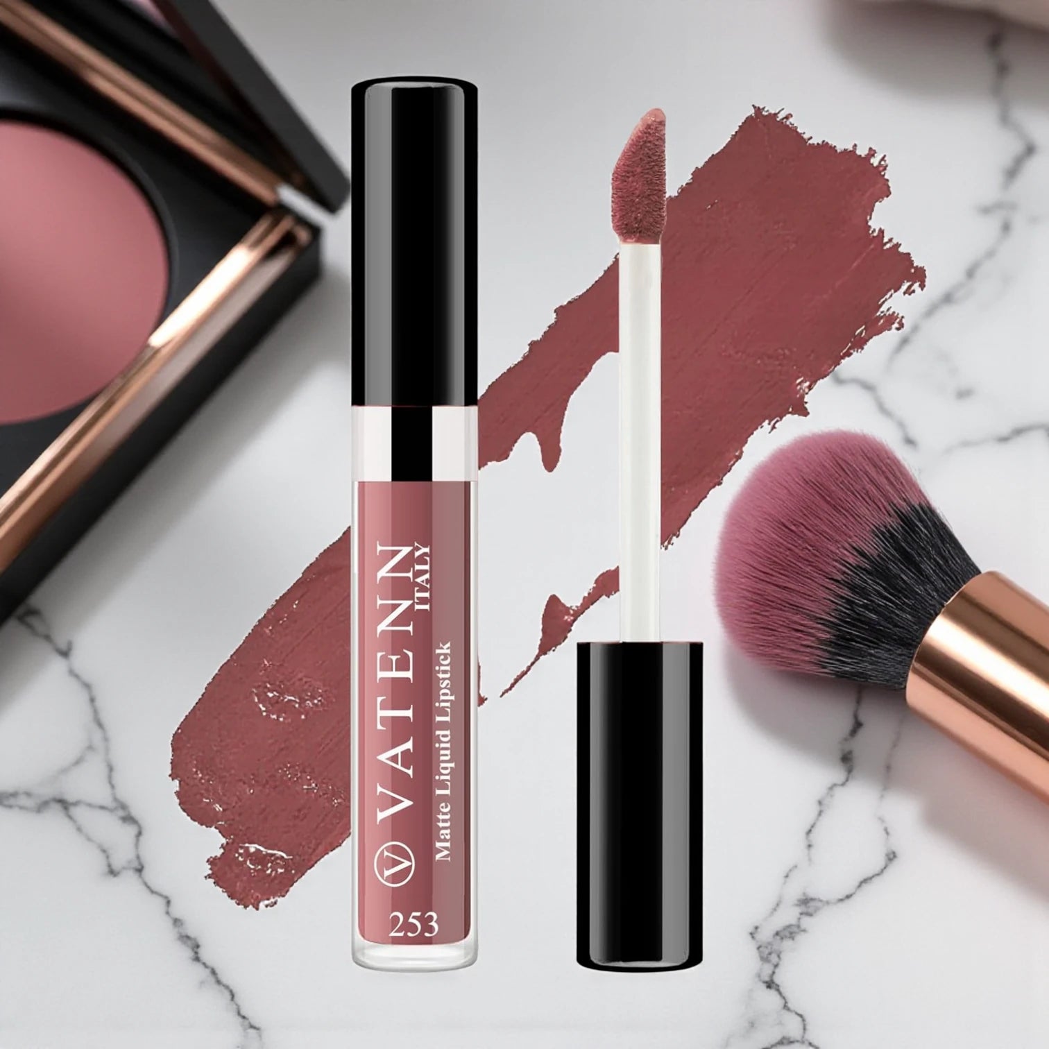 Vatenn Italy Matte Liquid Lipstick – Shade 253 Bologna | Long-Lasting, Transferproof, Highly Pigmented & Comfortable Wear – 5g - Damoo