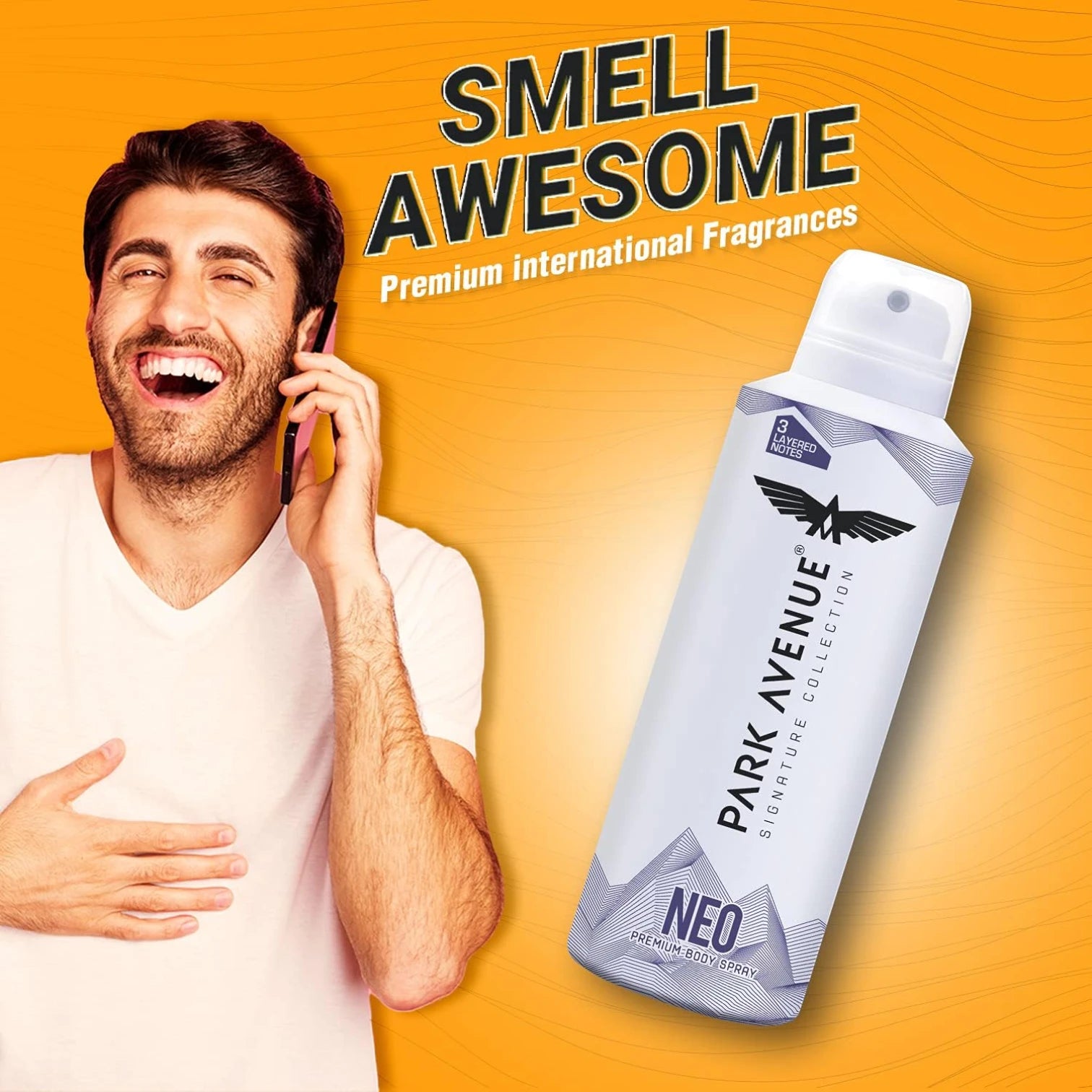 Park Avenue Neo Signature Collection Deodorant Body Spray for Men – Premium 3 Layered Fragrance Notes, Long-Lasting Fresh Masculine Scent, Confidence Boosting Everyday Deo Spray, Stylish Travel-Friendly 150ml Can - Damoo