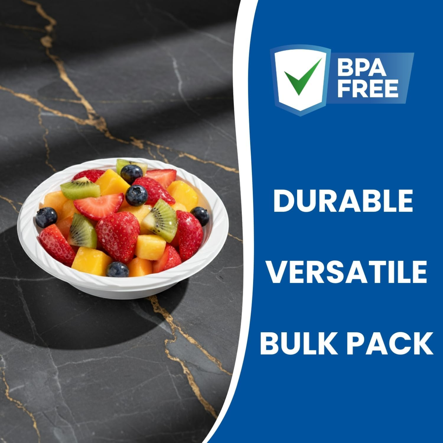Hotpack 12 oz Plastic Bowls (25 Pcs) – Deeper & Thicker Recyclable PP Bowls, Food-Grade Disposable Bowls Made in UAE - Damoo