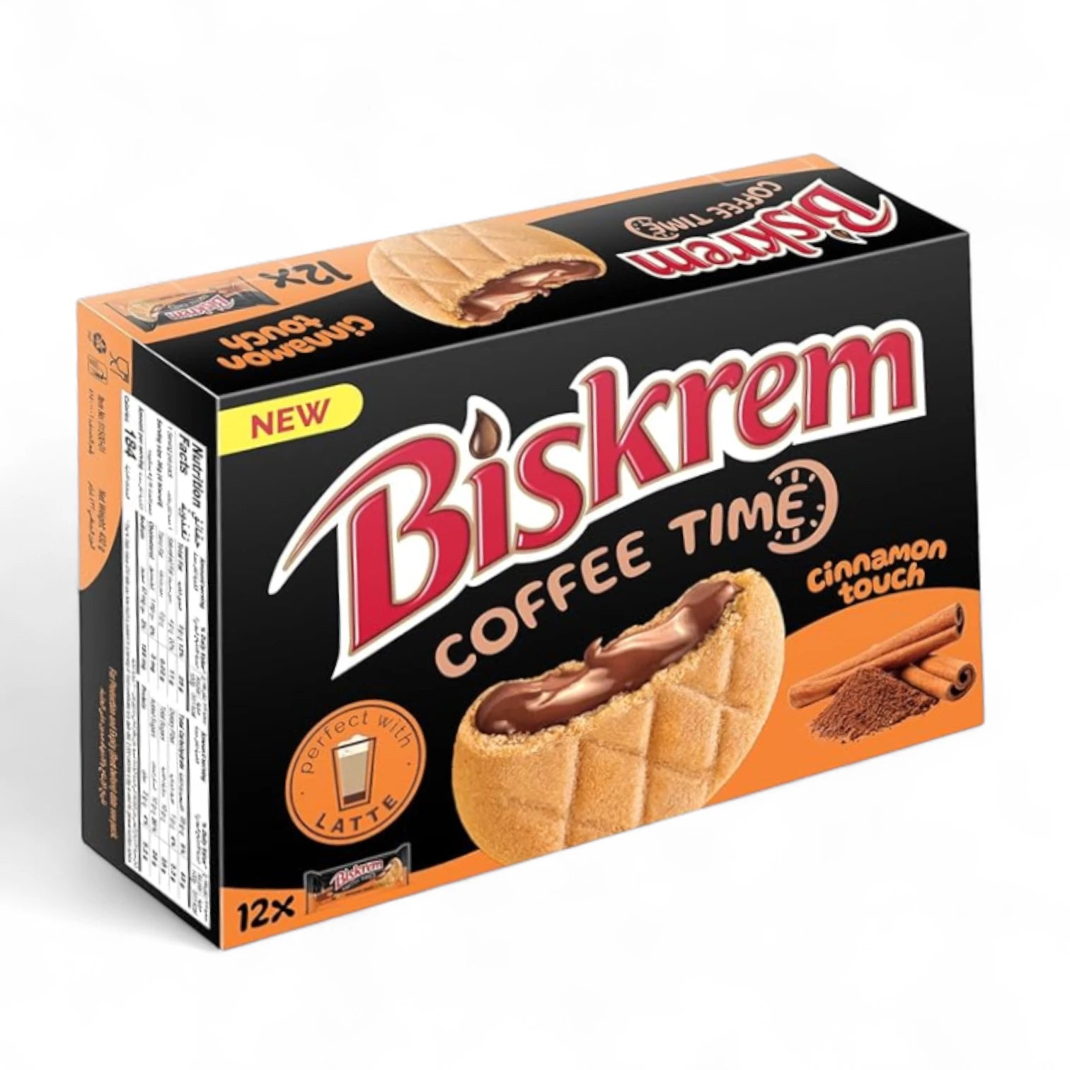 Ülker Biskrem Cinnamon Cookies – 36g x 12 Pack | Crunchy Biscuits with Smooth Cinnamon Filling | Sweet & Spiced Snack | Perfect for Sharing at Home, School or Travel - Damoo