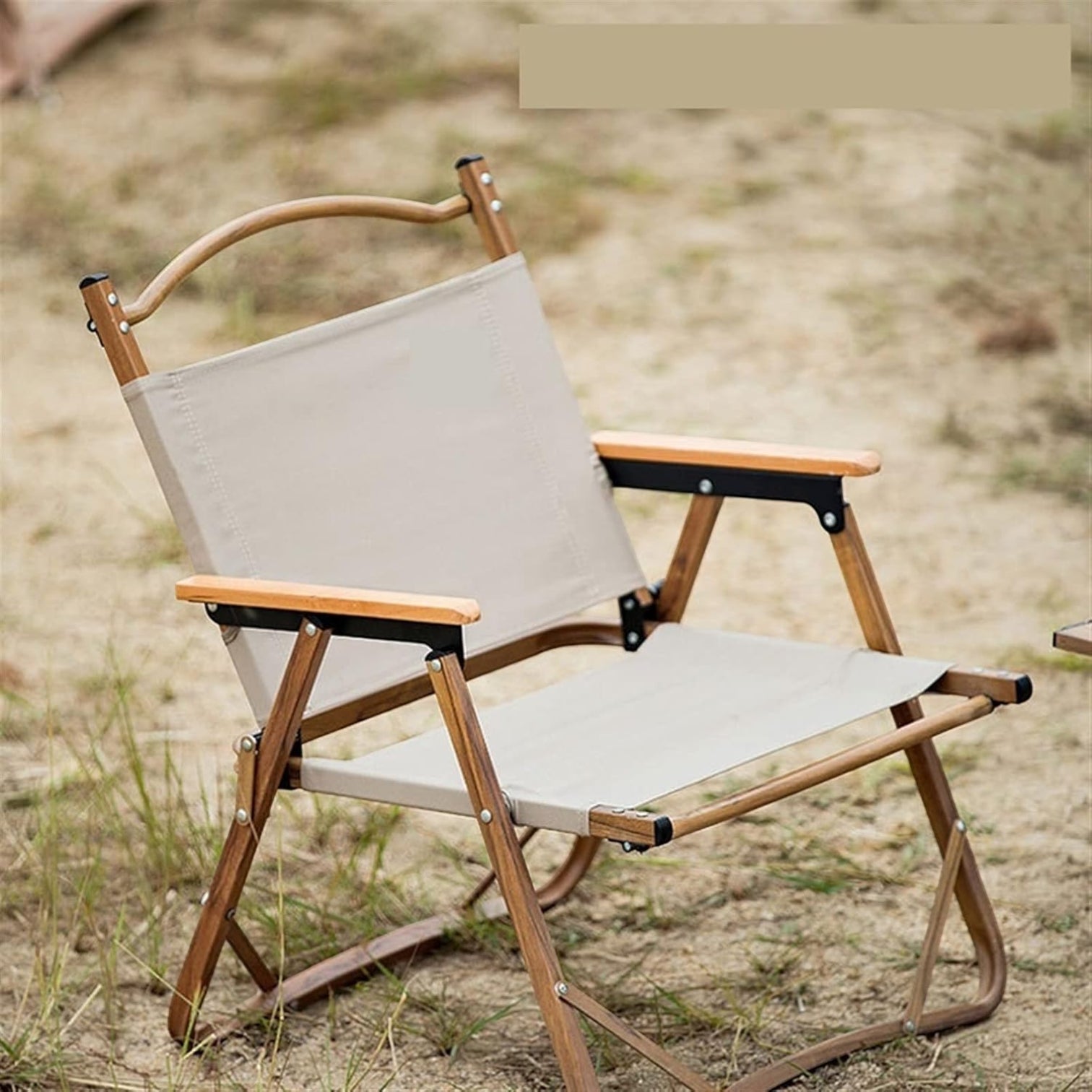 Portable Outdoor Folding Camping Chair – Lightweight Foldable Fishing & Picnic Chair with Wooden Armrests and Storage Bag – Durable Frame, Comfortable Seat for Travel, Hiking, and Outdoor Adventures