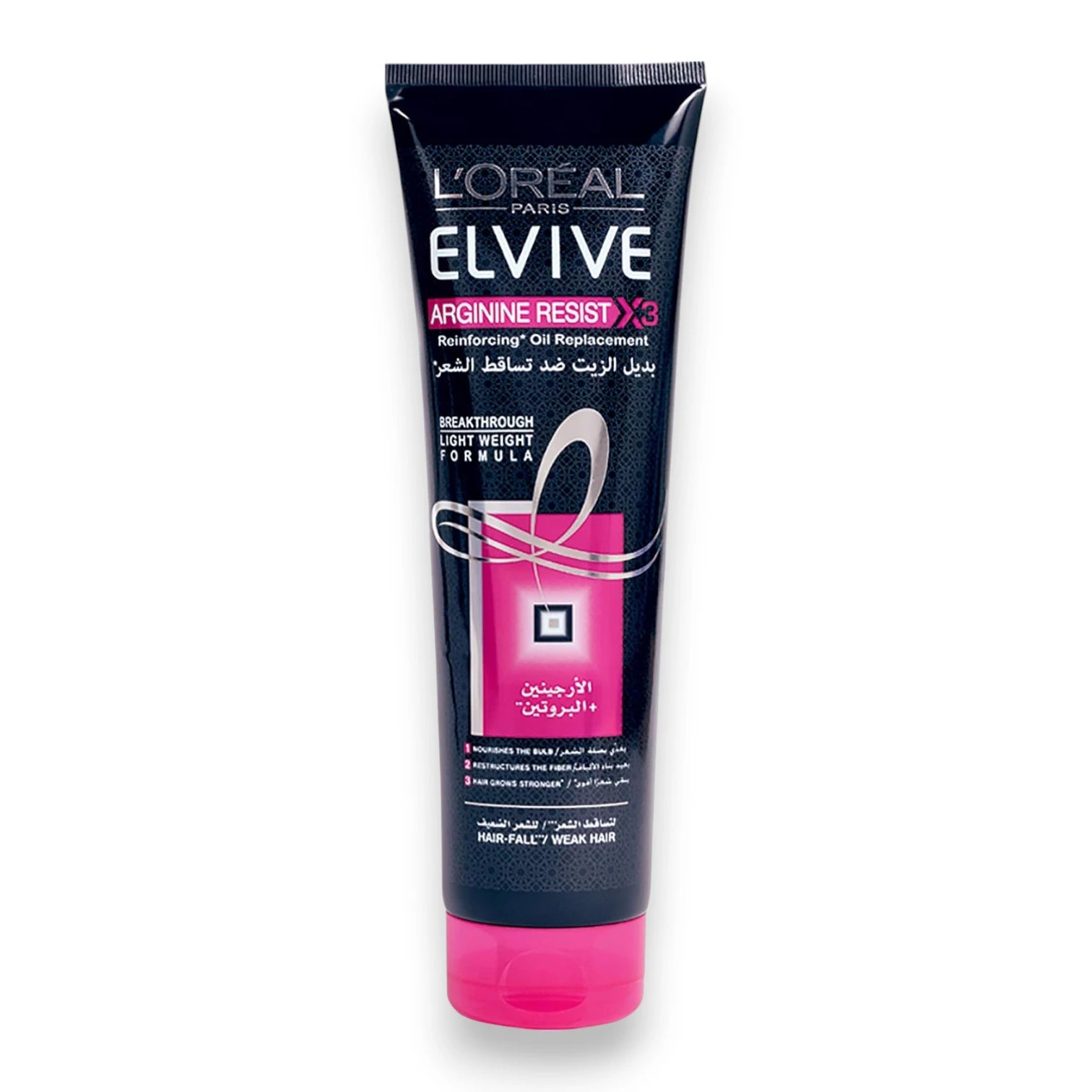 L'Oréal Paris Elvive Arginine Resist X3 Oil Replacement 300ml – Reinforcing Leave-In Hair Cream for Hair Fall and Weak Hair - Damoo