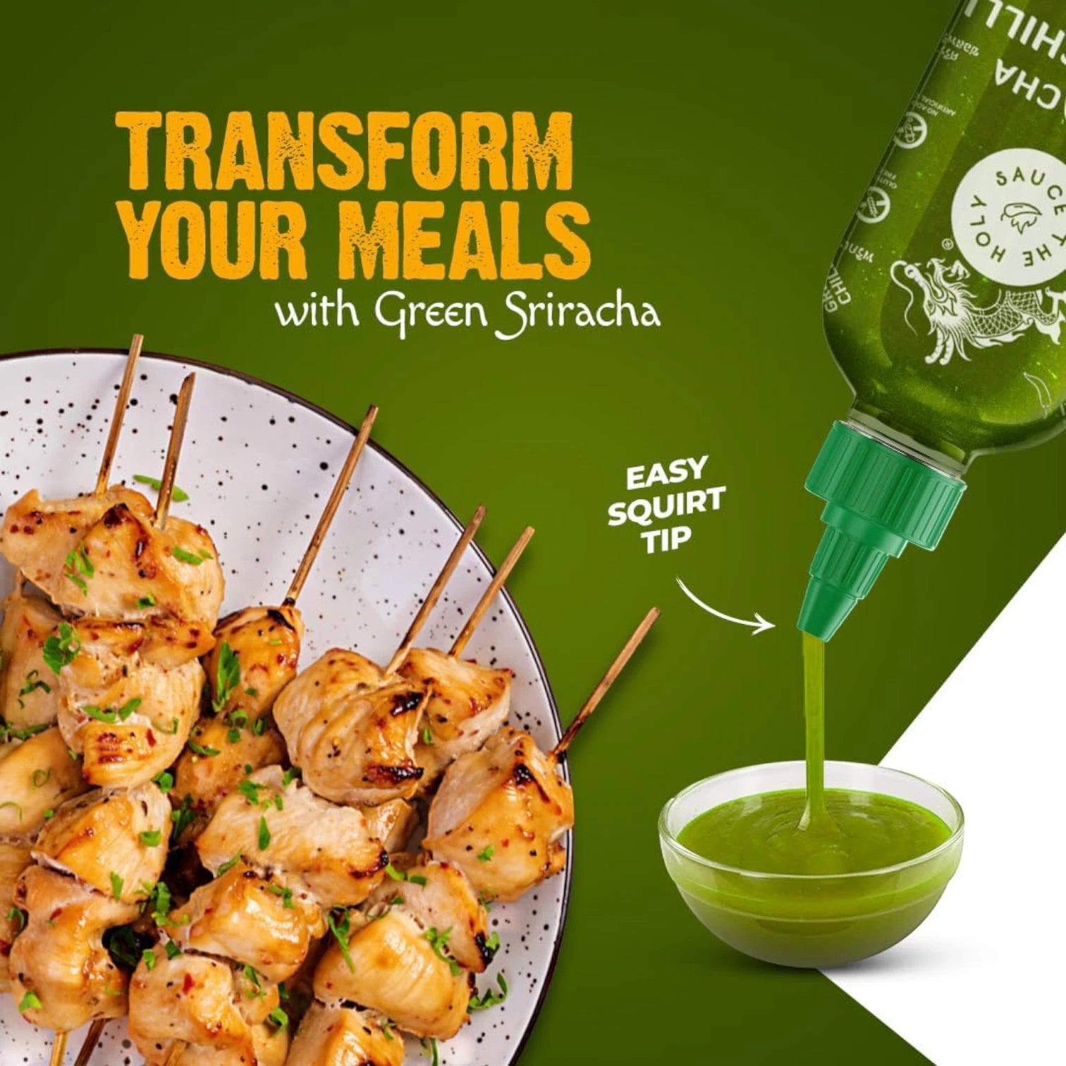 The Holy Sauce Sriracha Green Chilli Sauce – 300g | Bold, Spicy & Tangy | Perfect for Noodles, Rice, and Dips | Freshly Made with Natural Ingredients - Damoo