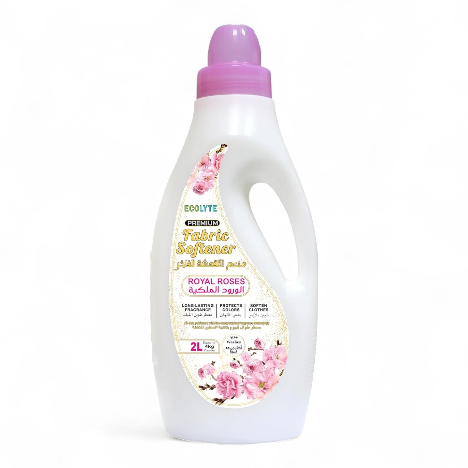 Ecolyte Premium Fabric Softener Royal Roses 2L β Long-Lasting Fragrance, Gentle on Fabrics, Protects Colors & Softens Clothes