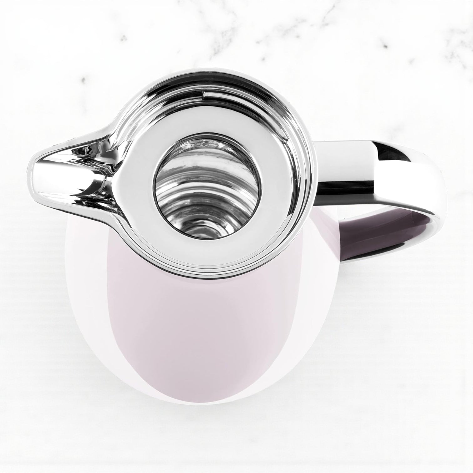 Emsa Campo Thermal Jug 1.0L – Pastel Rose Plastic ABS Vacuum Flask with Glass Liner, 100% Leak-Proof, One-Hand Quick-Tip Operation & Timeless German Design - Damoo