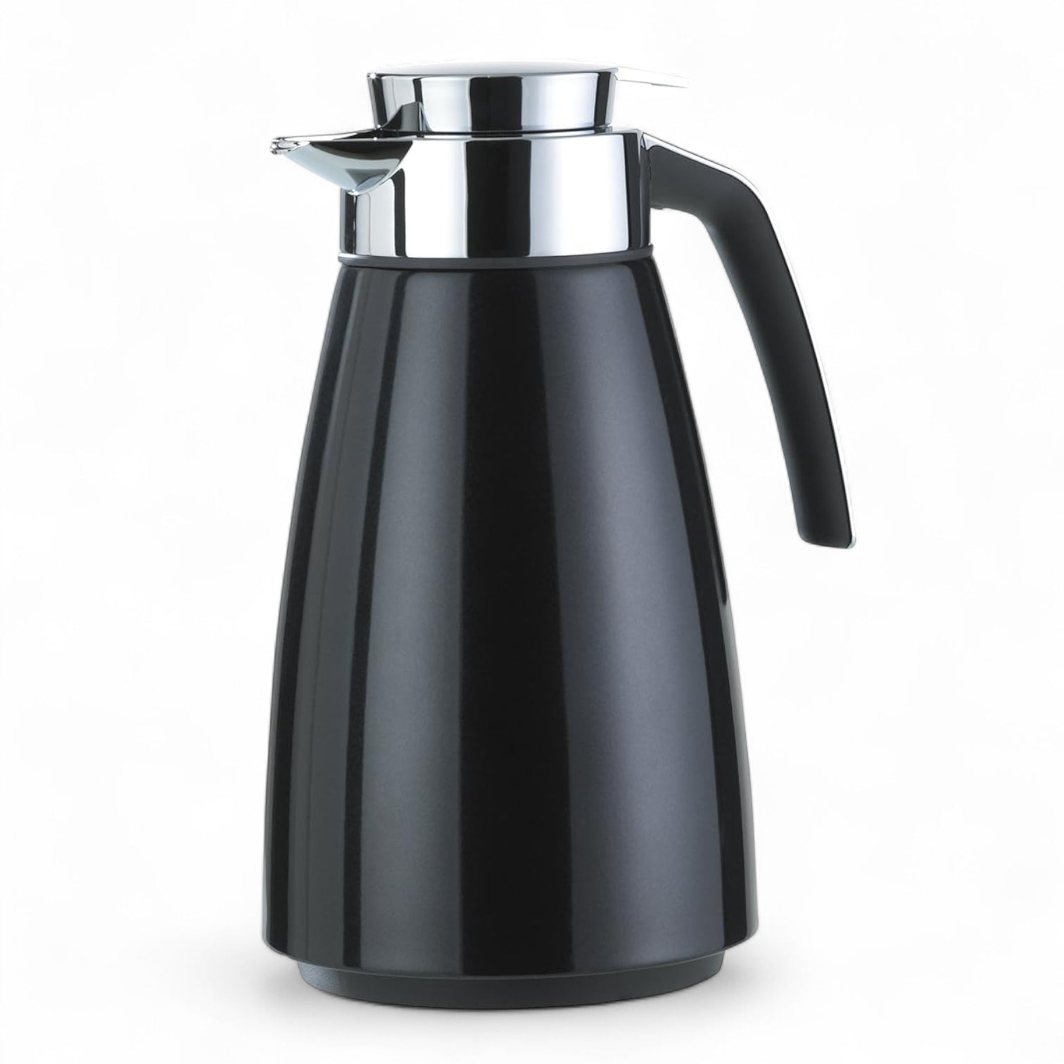 Emsa Cone Thermal Jug Swirl 1 L – Black / Silver | Premium German-Made Vacuum Flask with Glass Liner for Hot & Cold Drinks - Damoo