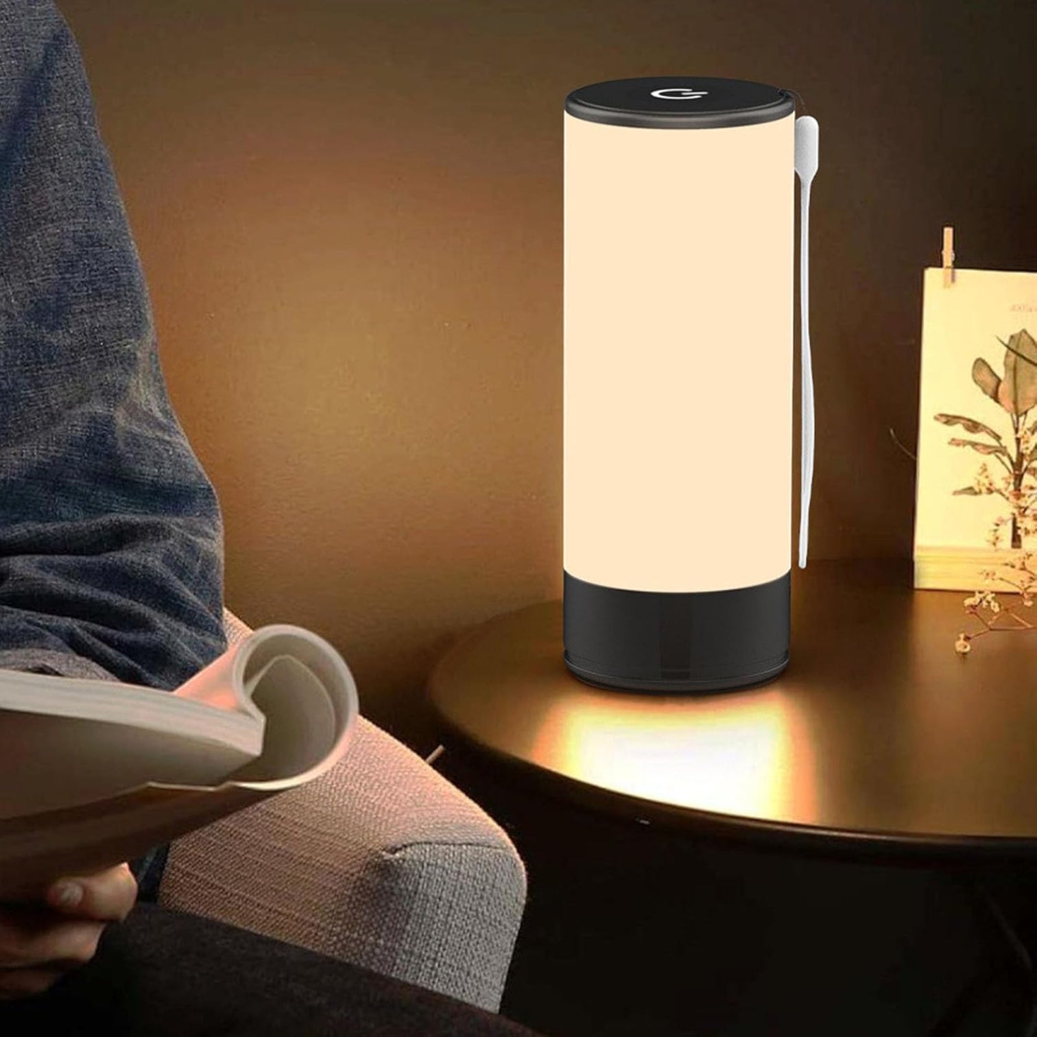 Portable LED Bedside Reading Light – Rechargeable USB Touch Control Table Lamp with 3 Adjustable Light Colors – Eye Protection Night Light for Bedroom, Camping, Outdoor & Emergency Use - Damoo