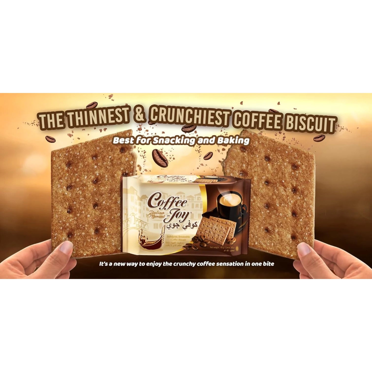 Kopiko Coffee Joy Biscuits – 18 x 39g Pack (702g Total) | Crispy Italian Coffee Flavored Snack | Indulgent Light Treat for Coffee Lovers - Damoo