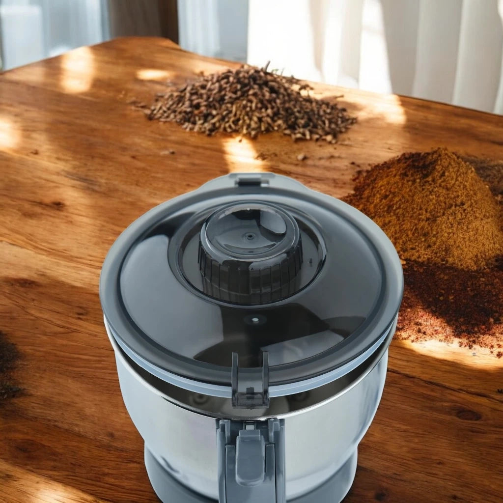 Sonashi Coffee/Spice Grinder – 0.8L, Detachable Stainless Steel Jar, 3-Speed Mixer Grinder, Overheat Protection, 350W Electric Coffee Bean Grinder, Ideal for Spices, Nuts & Dried Fruits – White/Silver/Grey - SCG-4006 - Damoo