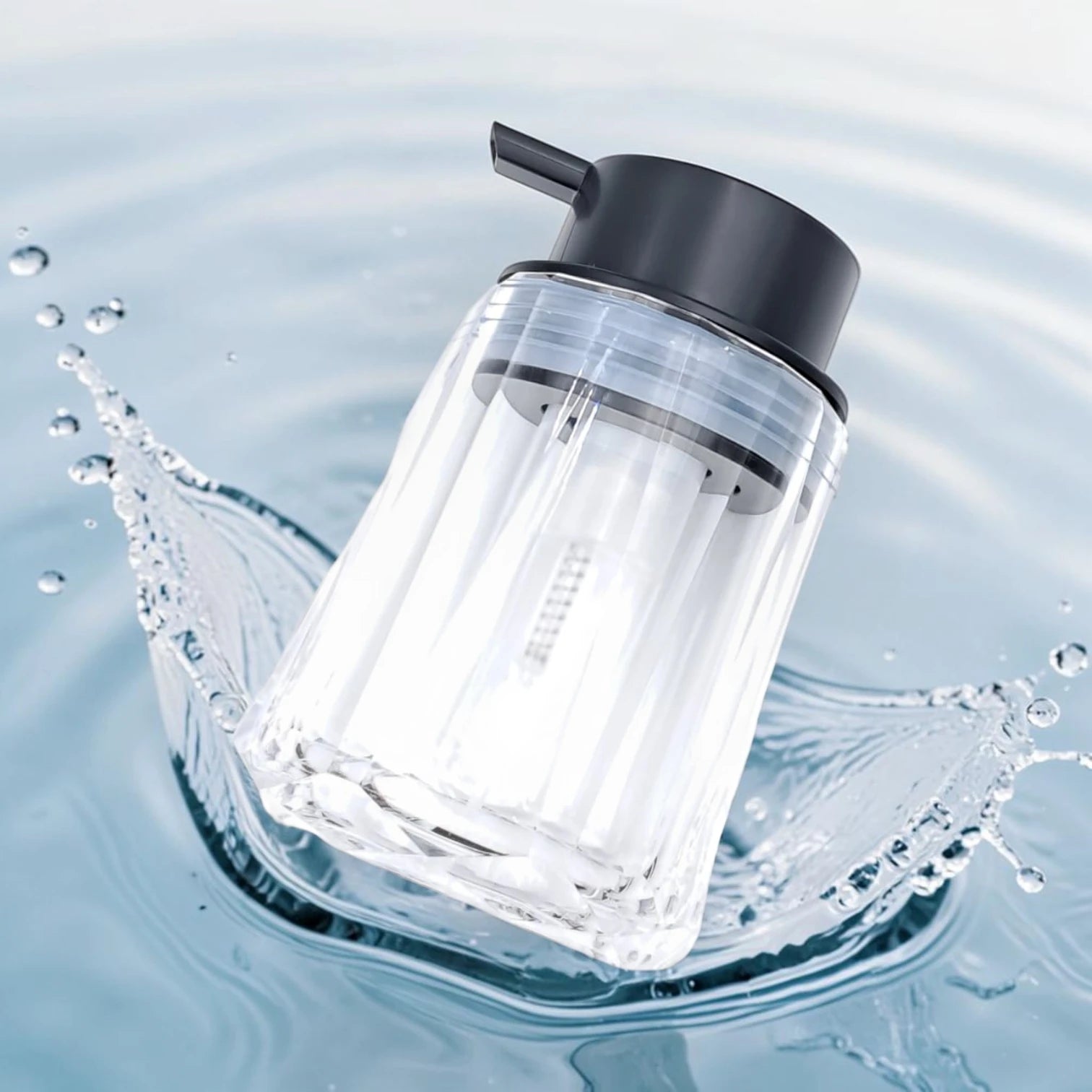 SHENGYA Foaming Soap Dispenser 280ml, Transparent Refillable Plastic Pump Bottle for Bathroom & Kitchen Countertop - Damoo
