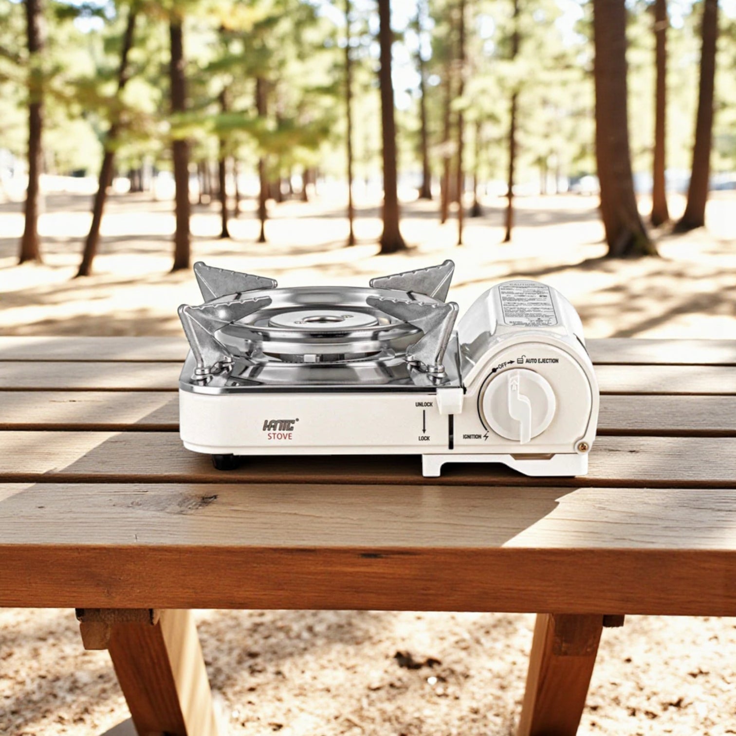 Outdoor Gas Stove – 2-in-1 Burner, Portable Camping Stove with Safety Lock, Auto Ignition & Carry Case
