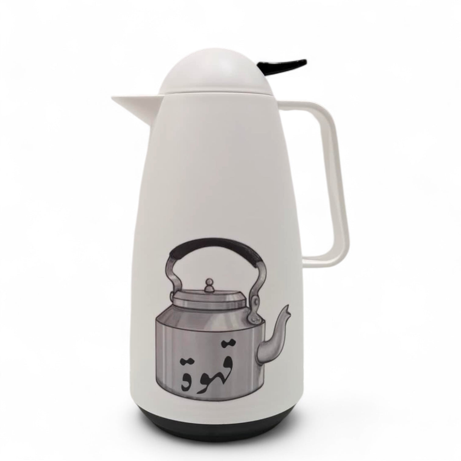 Crystal House White Thermos Flask – Vintage Kettle Design | Insulated Coffee & Tea Jug for Hot & Cold Drinks - Damoo