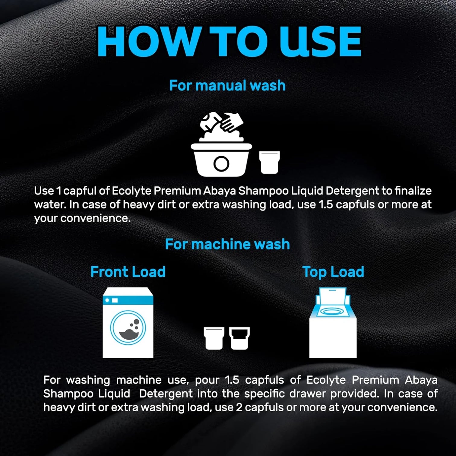 Ecolyte Disinfectant Premium Abaya Shampoo β Ocean Breeze, 2L | Liquid Laundry Detergent for Black Abayas & Delicate Fabrics, Color Protection, Deep Clean & Long-Lasting Freshness