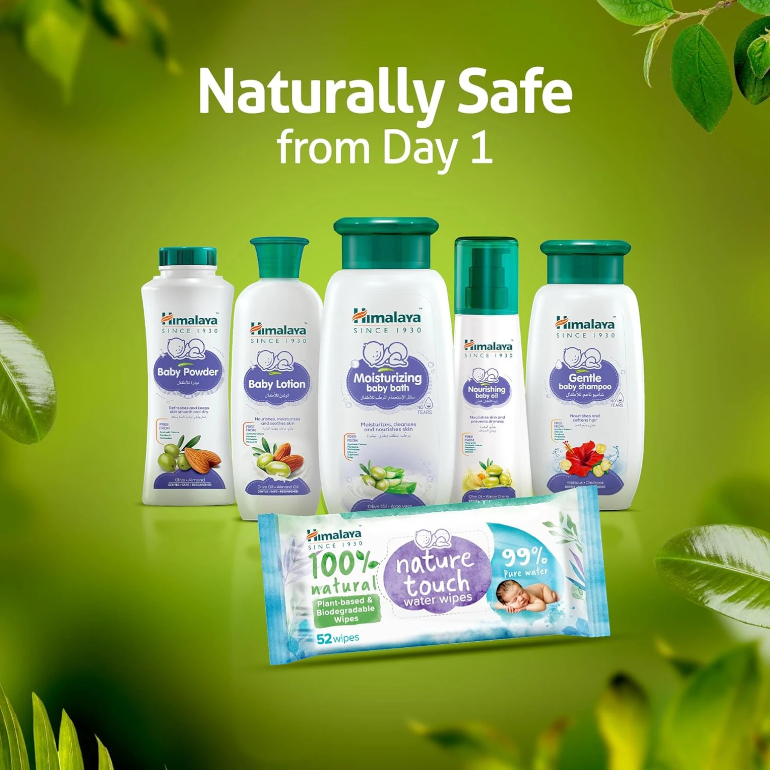 Himalaya No Tears Moisturizing Baby Bath 400ml – Gentle Body Wash with Aloe Vera & Olive Oil | Tear-Free Formula for Newborns & Sensitive Skin | 90.8% Natural Ingredients - Damoo