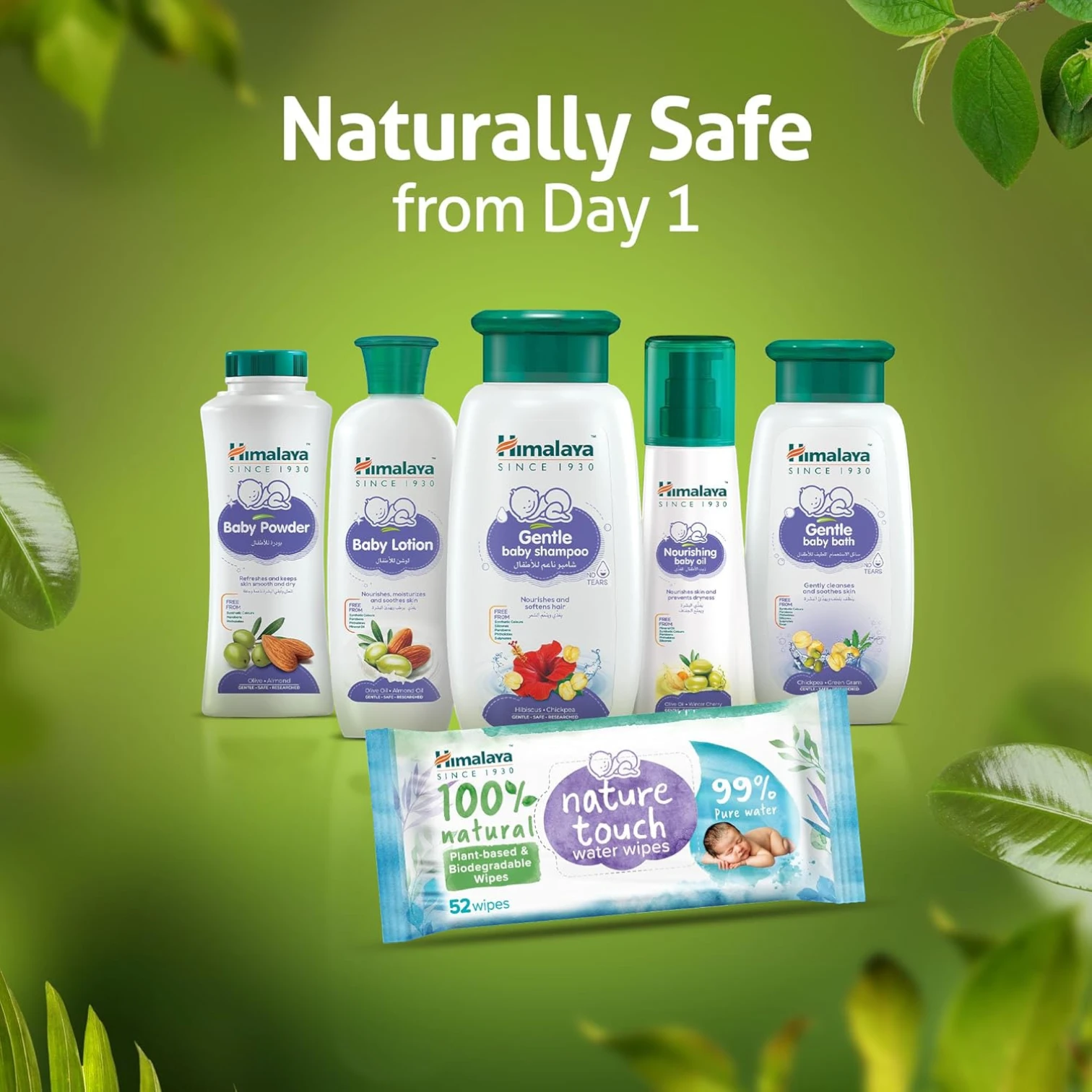 Himalaya No Tears Gentle Baby Shampoo 400ml – With Hibiscus & Chickpeas | 94.4% Natural Origin | Tear-Free & pH Balanced for Newborns | Alcohol & Sulphate Free - Damoo