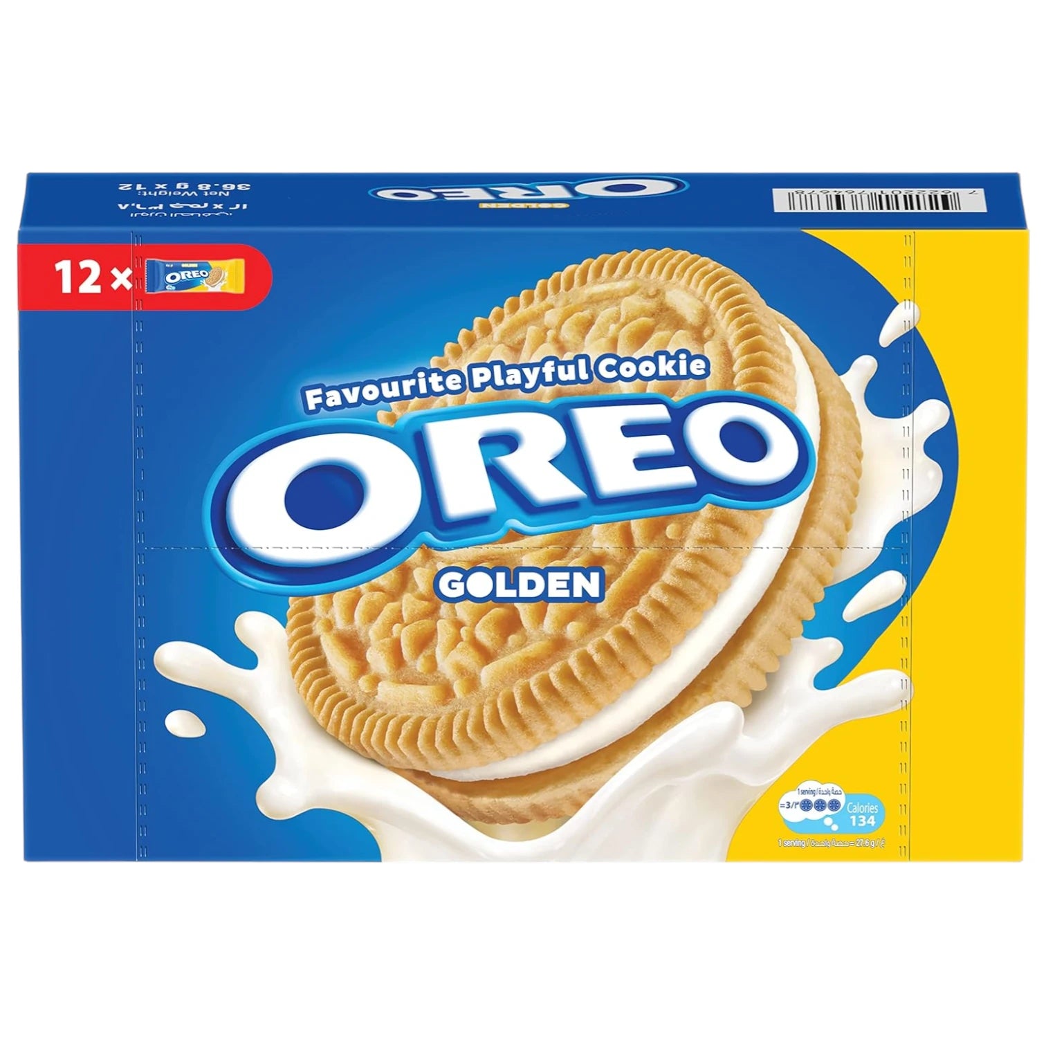 Oreo Golden Vanilla Sandwich Cookies – Multipack of 12 x 36.8g – Cream-Filled Biscuits – 441.6g Total – Ideal for Gifting, Snacking & Celebrations - Damoo