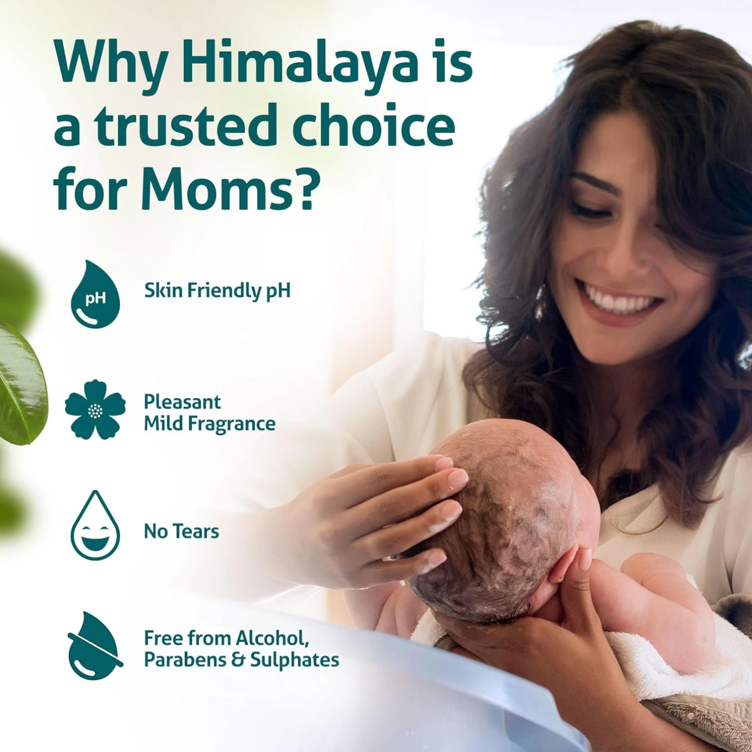 Himalaya No Tears Gentle Baby Shampoo 400ml – With Hibiscus & Chickpeas | 94.4% Natural Origin | Tear-Free & pH Balanced for Newborns | Alcohol & Sulphate Free - Damoo