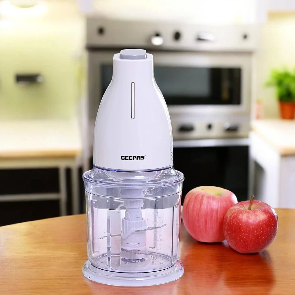 Geepas Multi Chopper 500W Electric Food Processor with 700ml Bowl – Dual Speed Mini Chopper with 6 Stainless Steel Blades for Meat, Vegetables, Nuts, Baby Food, Salsa, Pesto & More – White (GMC42016) - Damoo